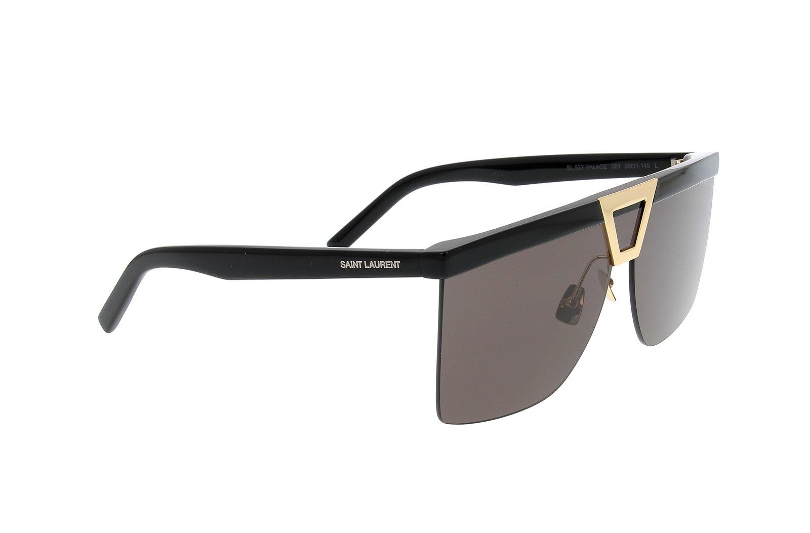 Shop Saint Laurent Square Frame Sunglasses In 001 Black Black Black