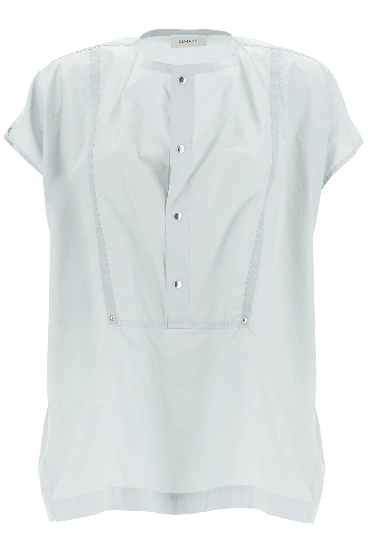 Shop Lemaire Blouse With Draped Neckline And In Cloud Grey (grey)