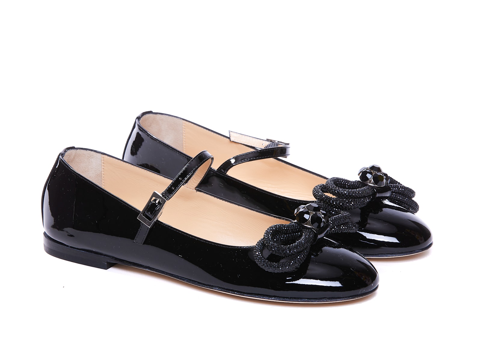 Shop Mach &amp; Mach Double Bow Ballets In Black