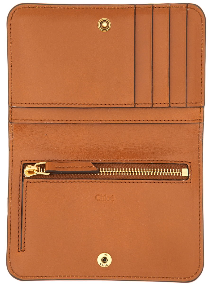 Shop Chloé Wallet With Logo In Buff