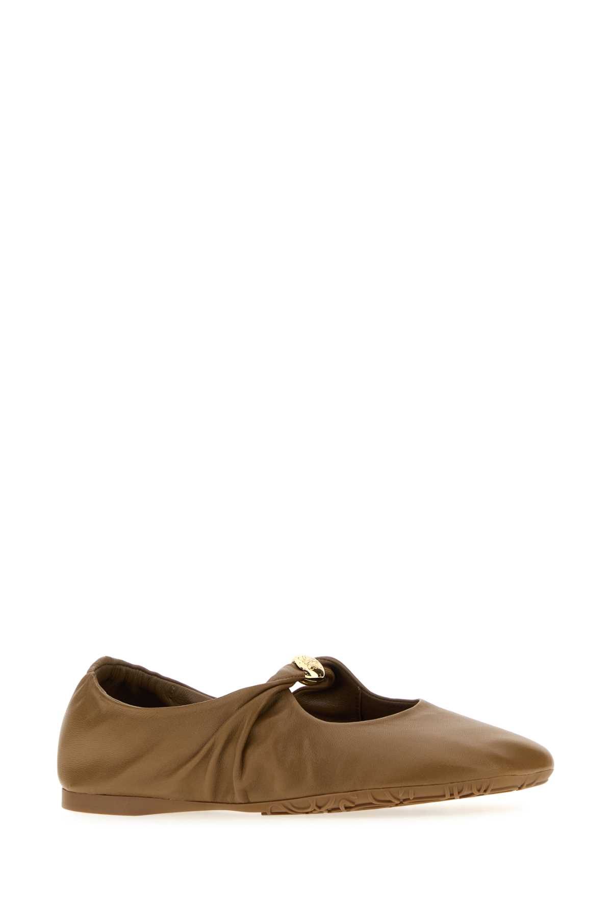 Loewe Camel Nappa Leather Pebble Ballerinas In Brown