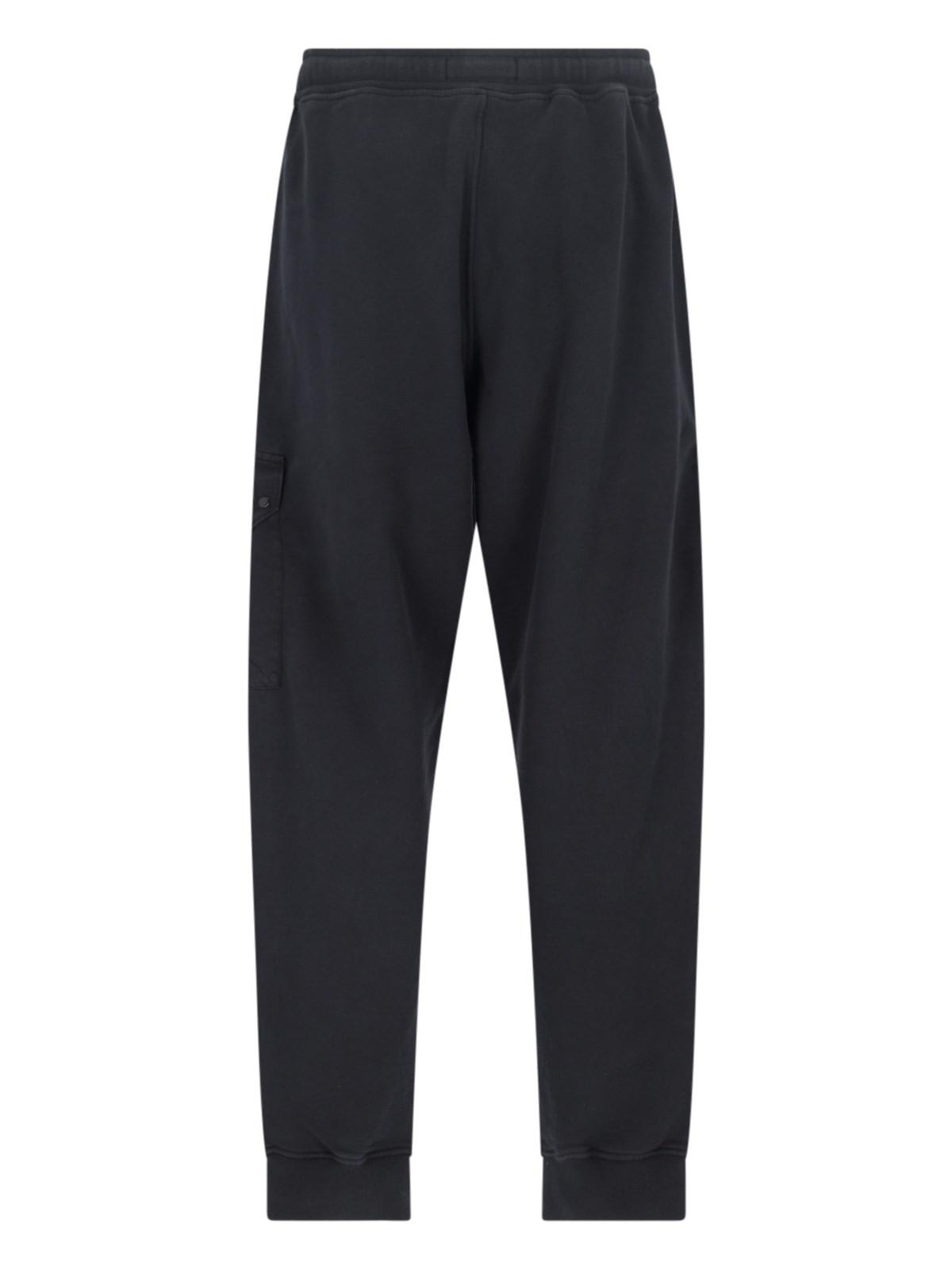 Shop Stone Island Cargo Track Pants In Nero