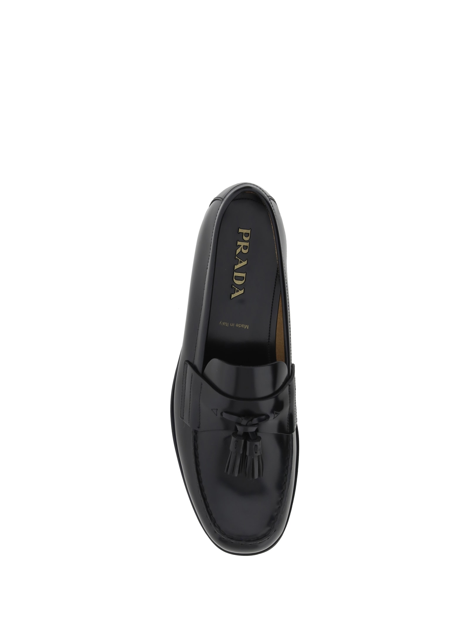 Shop Prada Loafers In Nero