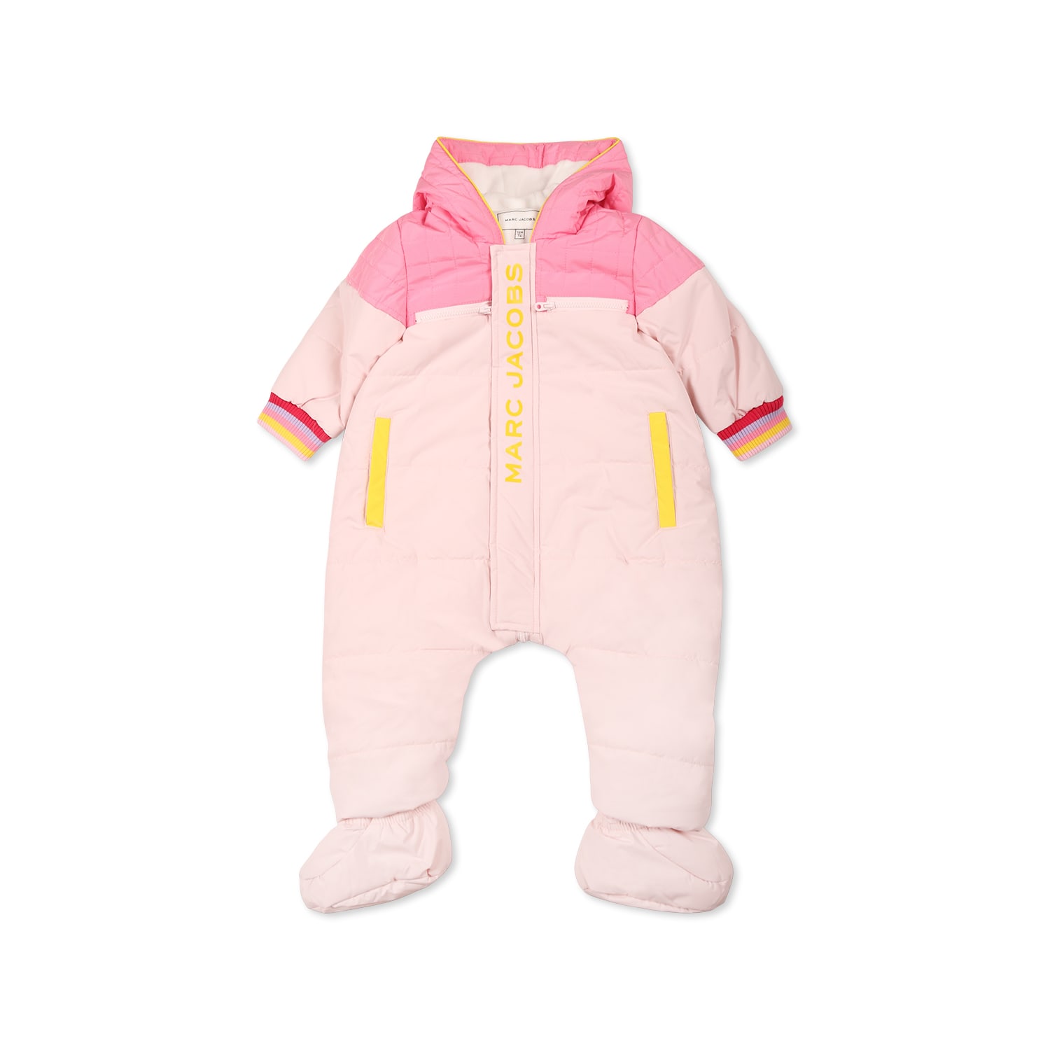 Marc Jacobs Baby Girls Pink Padded Logo Snowsuit In Pink