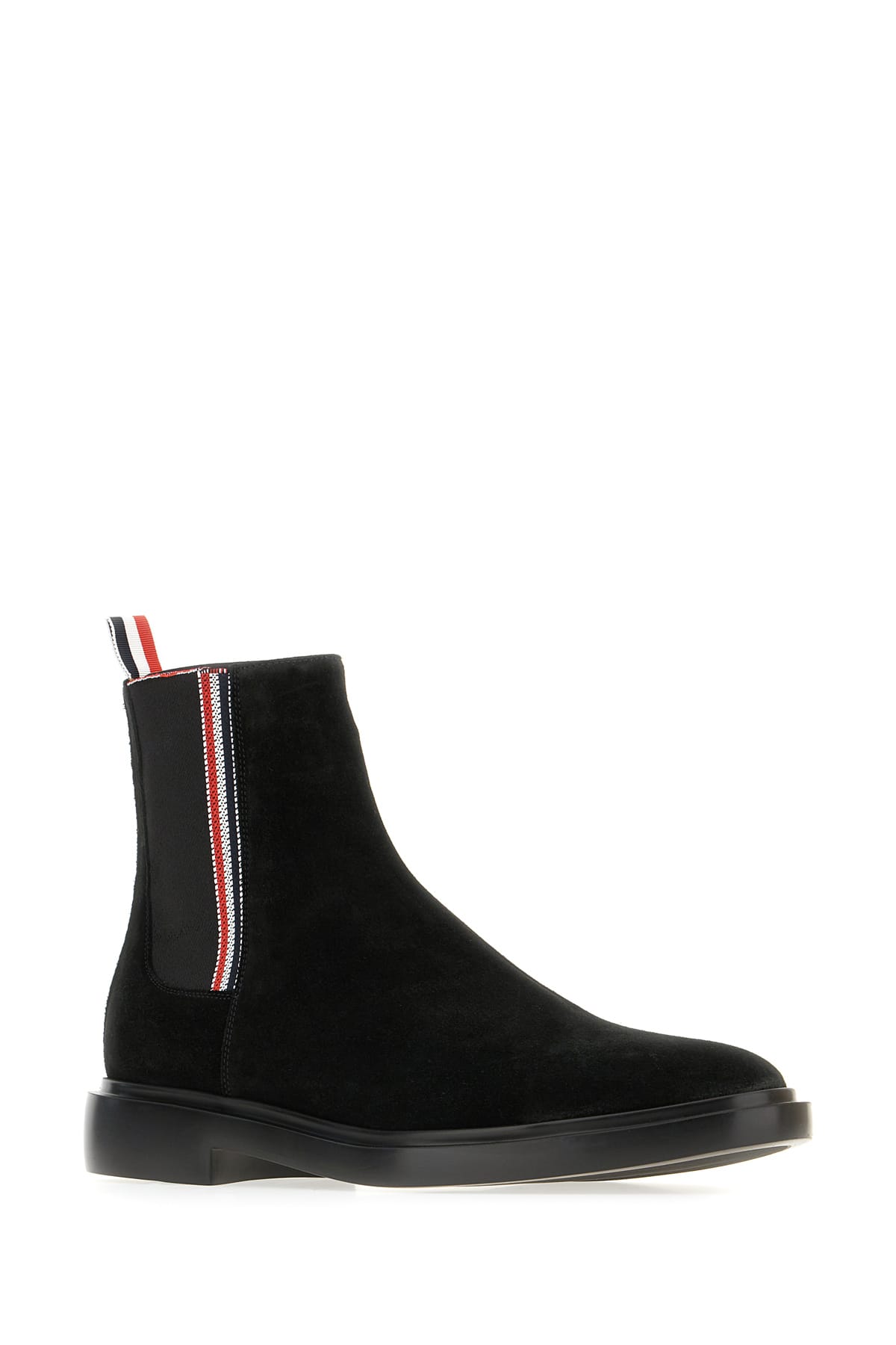 Thom Browne Elastic-panel Suede Boots In Black