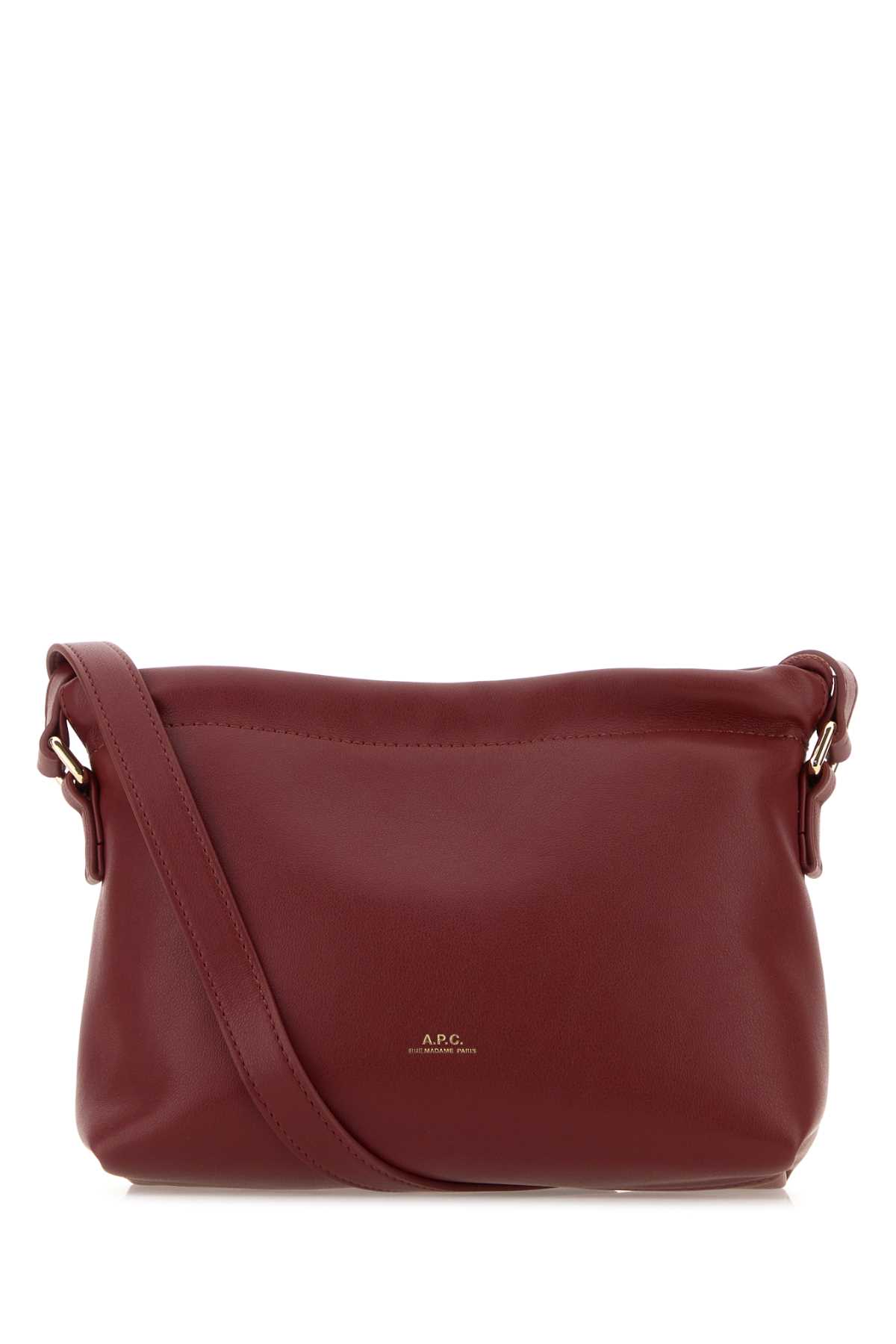 A. P.C. Burgundy Synthetic Leather Ninon Crossbody Bag