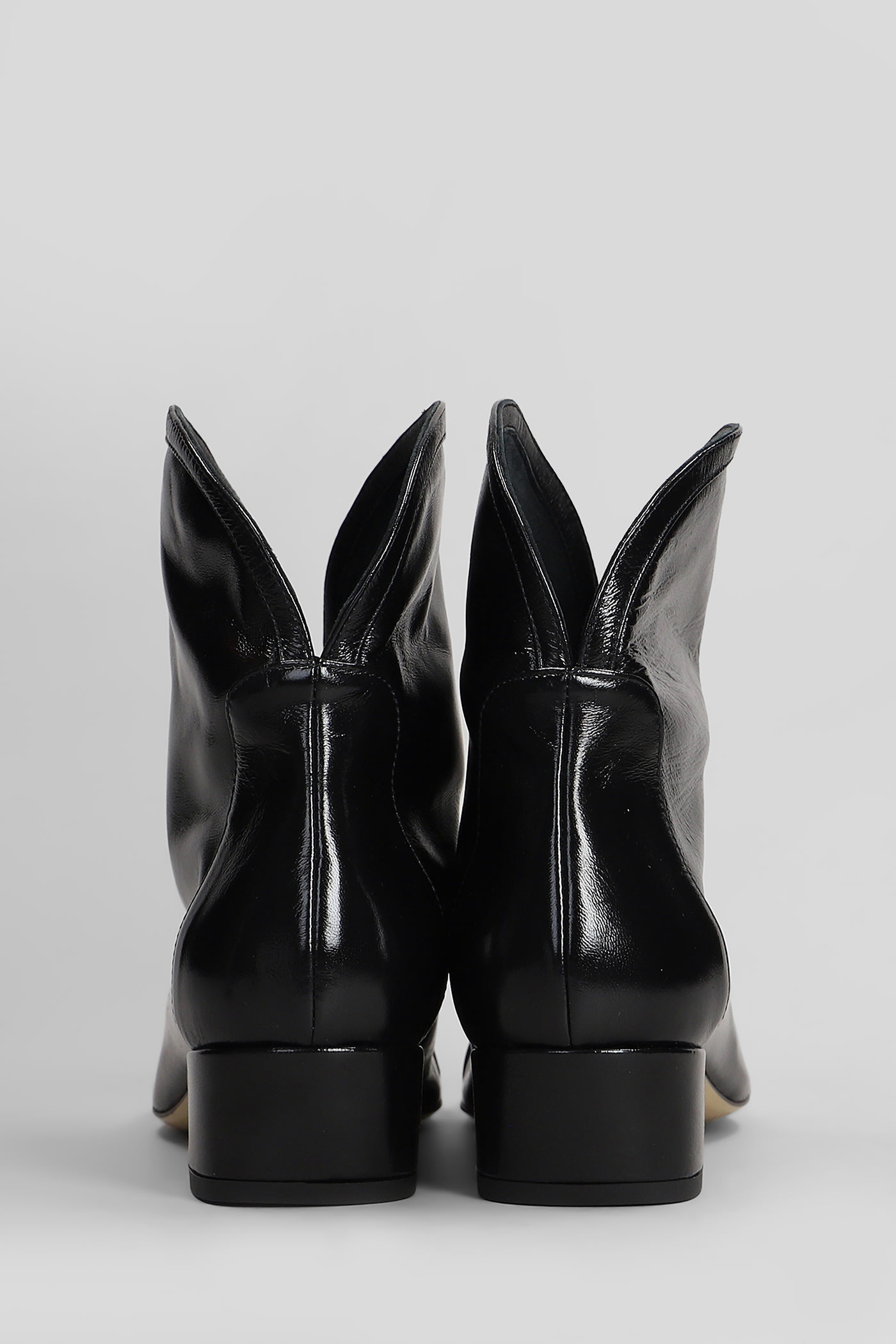 Alchimia High Heels Ankle Boots In Black Leather In Black