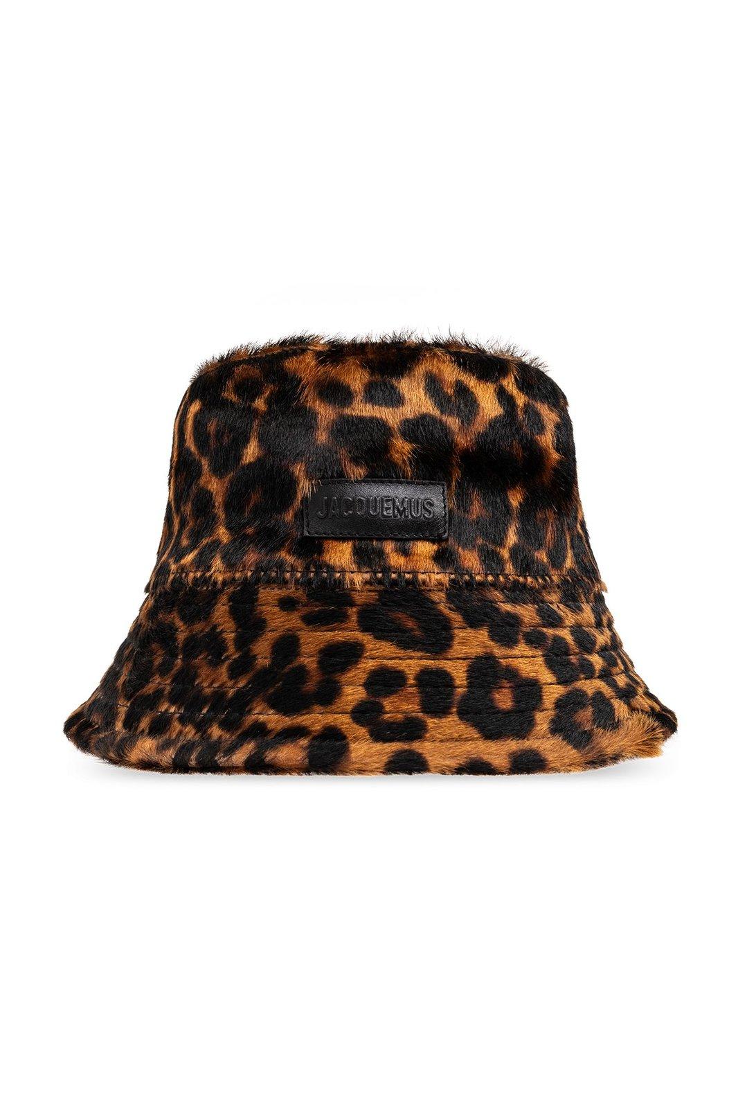 Shop Jacquemus Leopard Print Bucket Hat