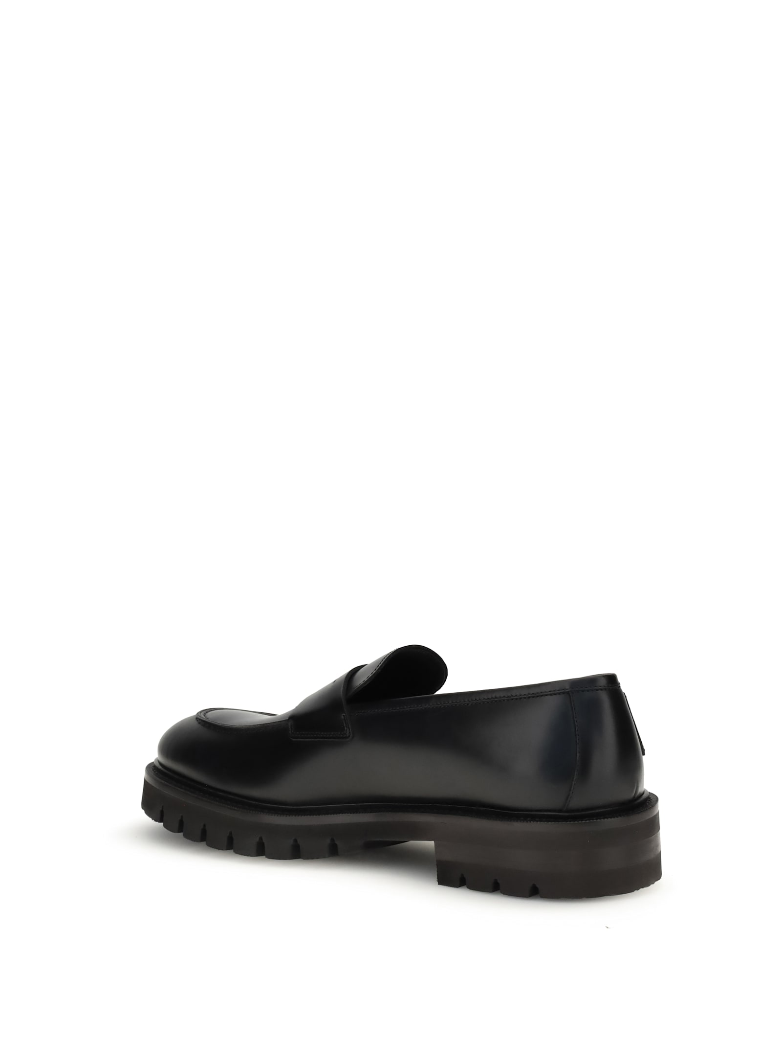 Ferragamo Saddle-strap Penny Loafers In Black