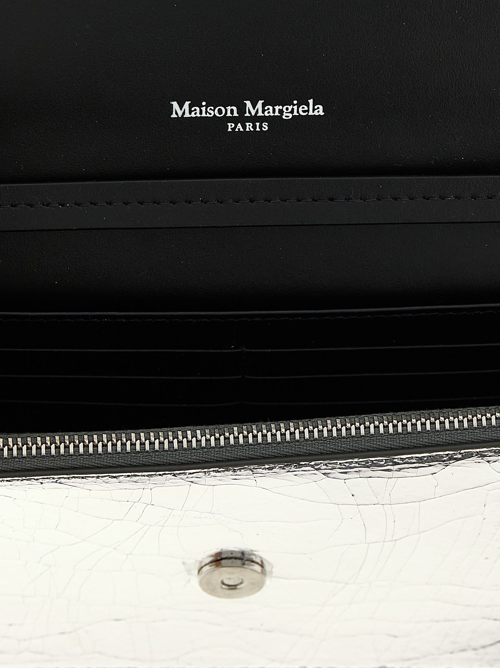 Maison Margiela Wallet On Chain Broken Mirror Wallets And Card Holders Silver In Gray