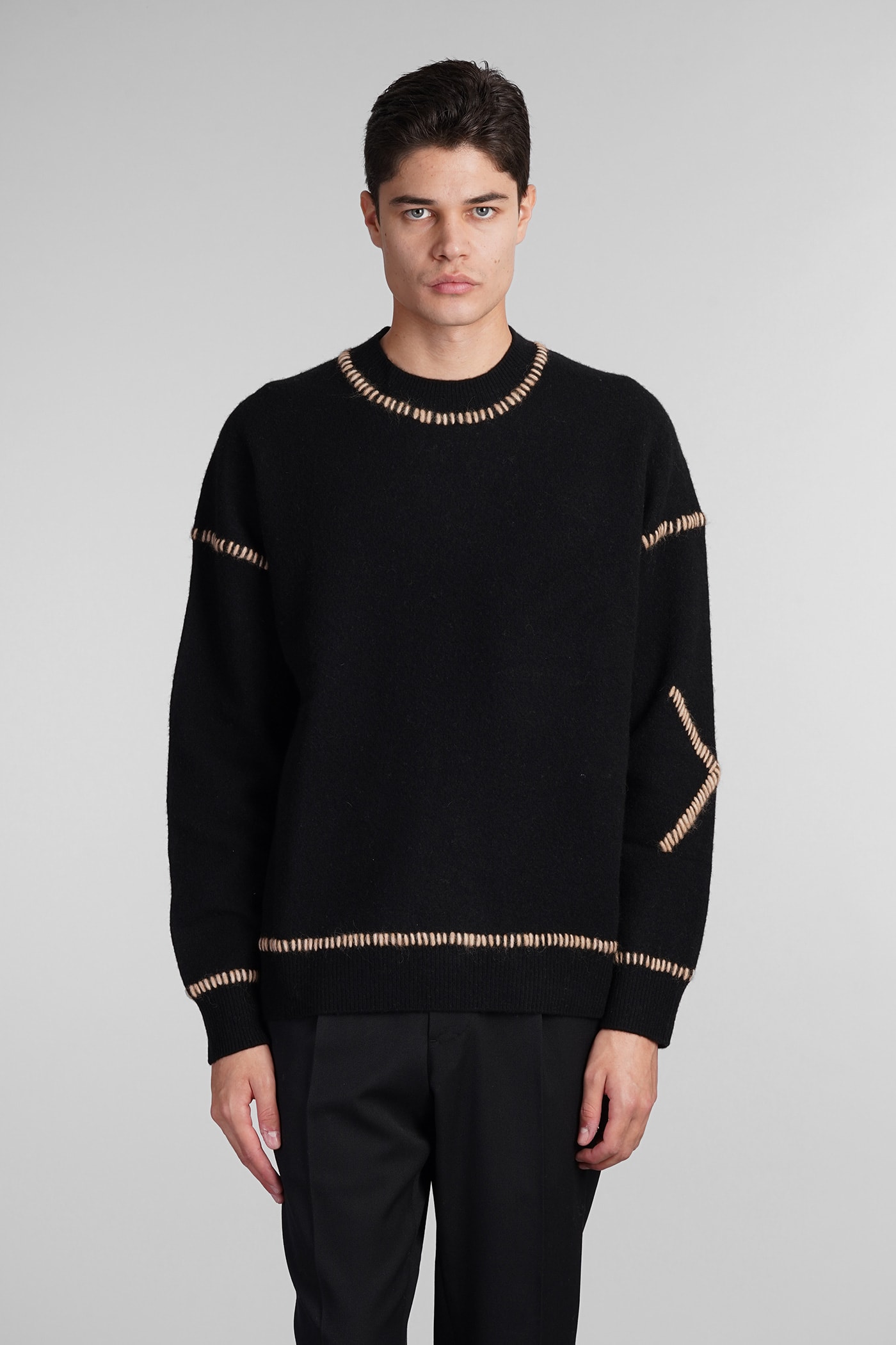 Shop Ballantyne Knitwear In Black Wool