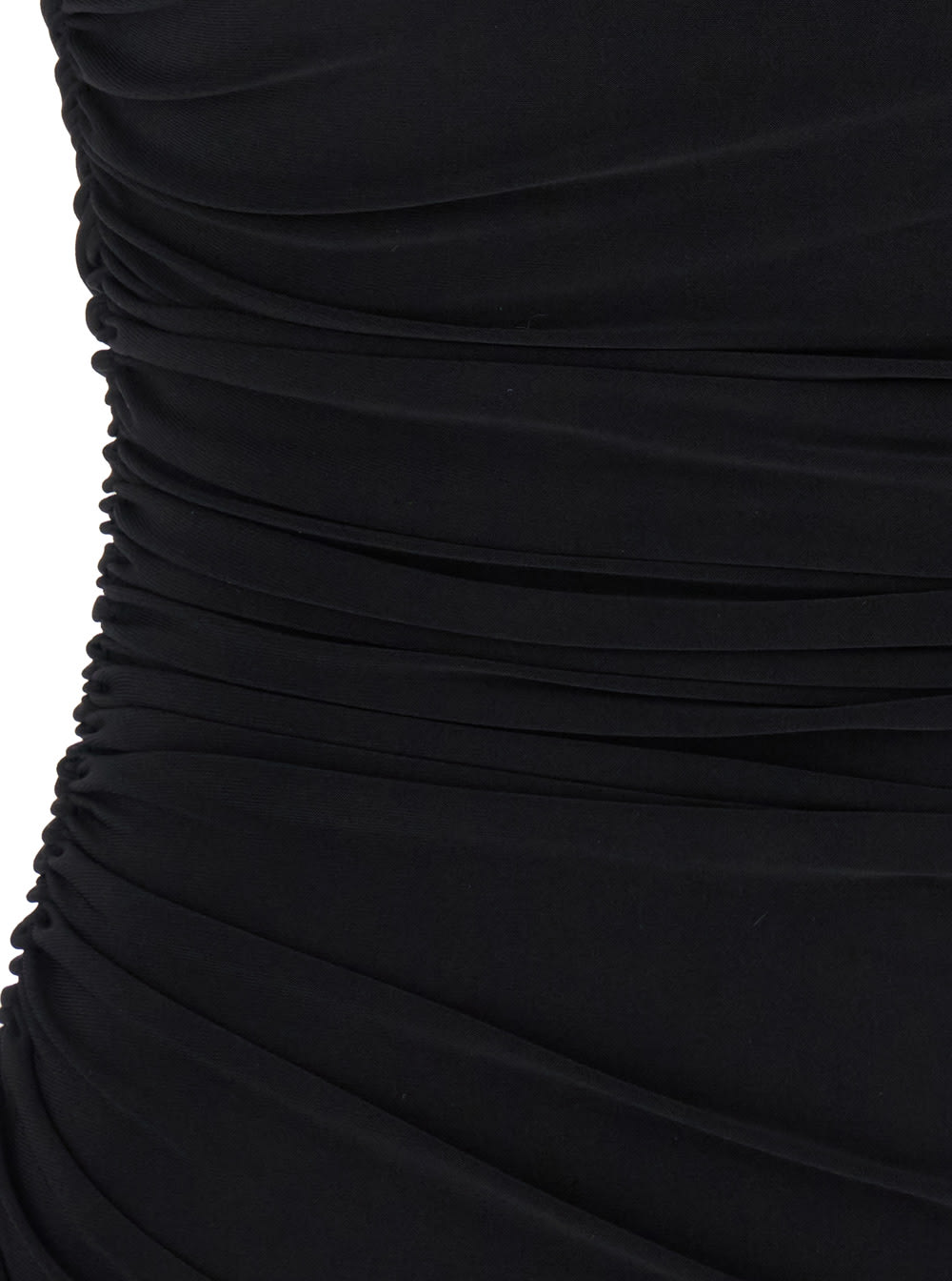 Norma Kamali Diana Pickleball Layered Ruched Stretch-jersey And Tulle Jumpsuit In Black