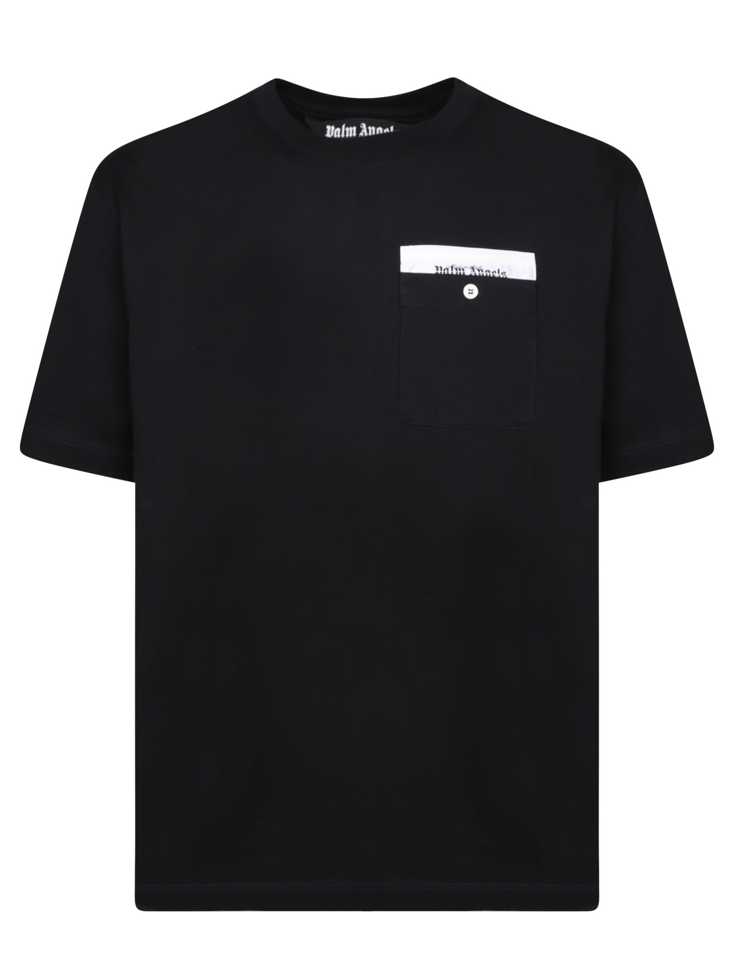 Shop Palm Angels Pocket Tailored Black T-shirt