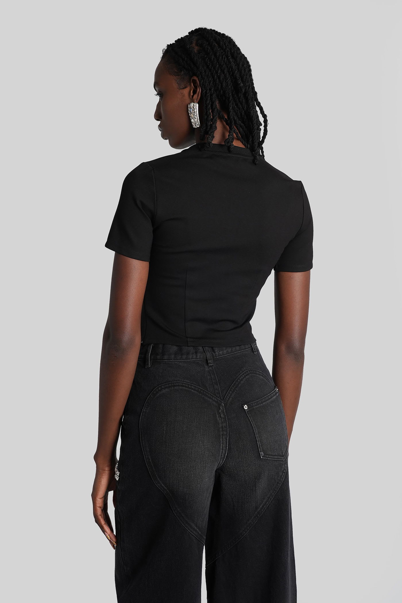 Area T-shirt In Black Rayon In Black