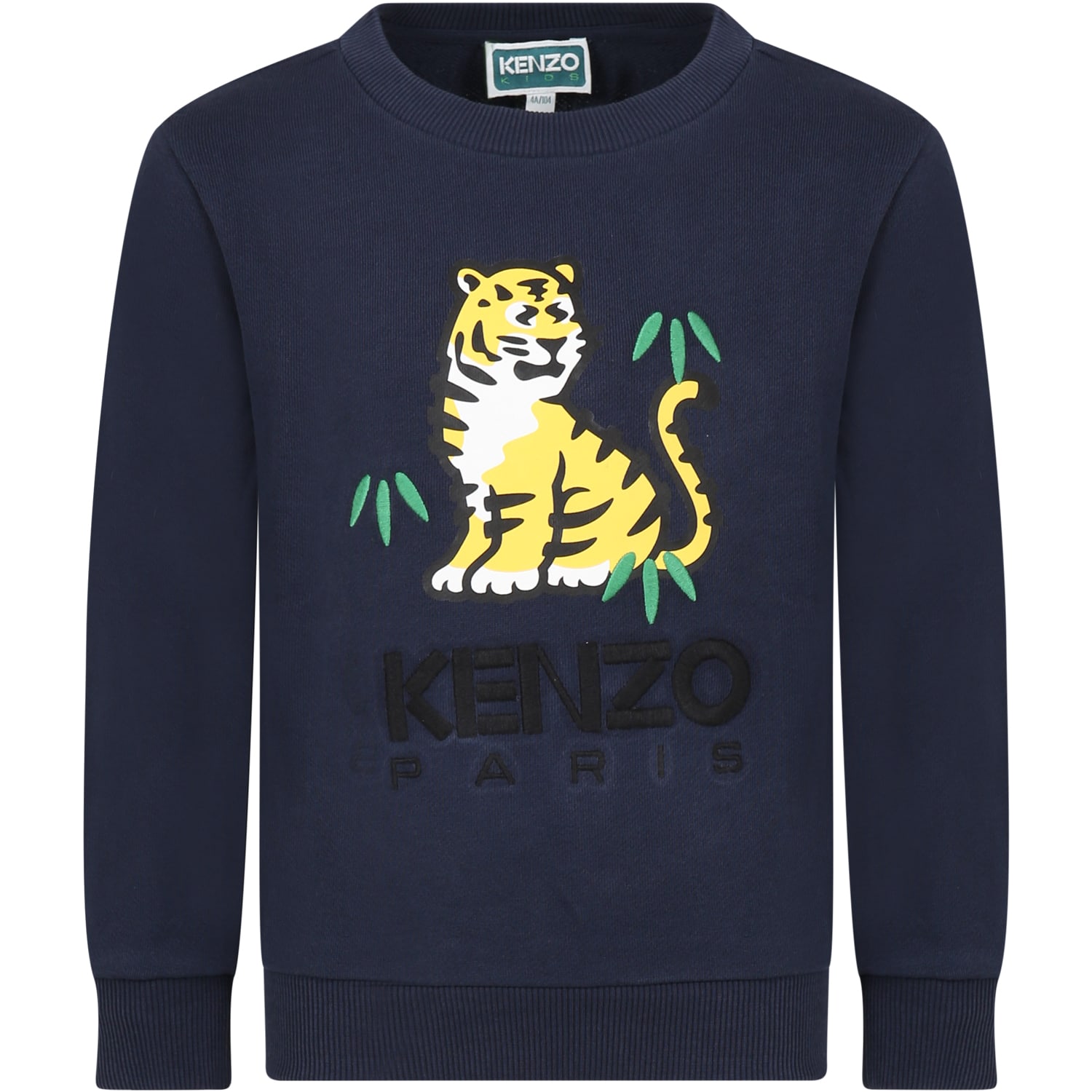 Kenzo Kids' Blue Sweatshirt For Boy With Tiger And Logo | ModeSens