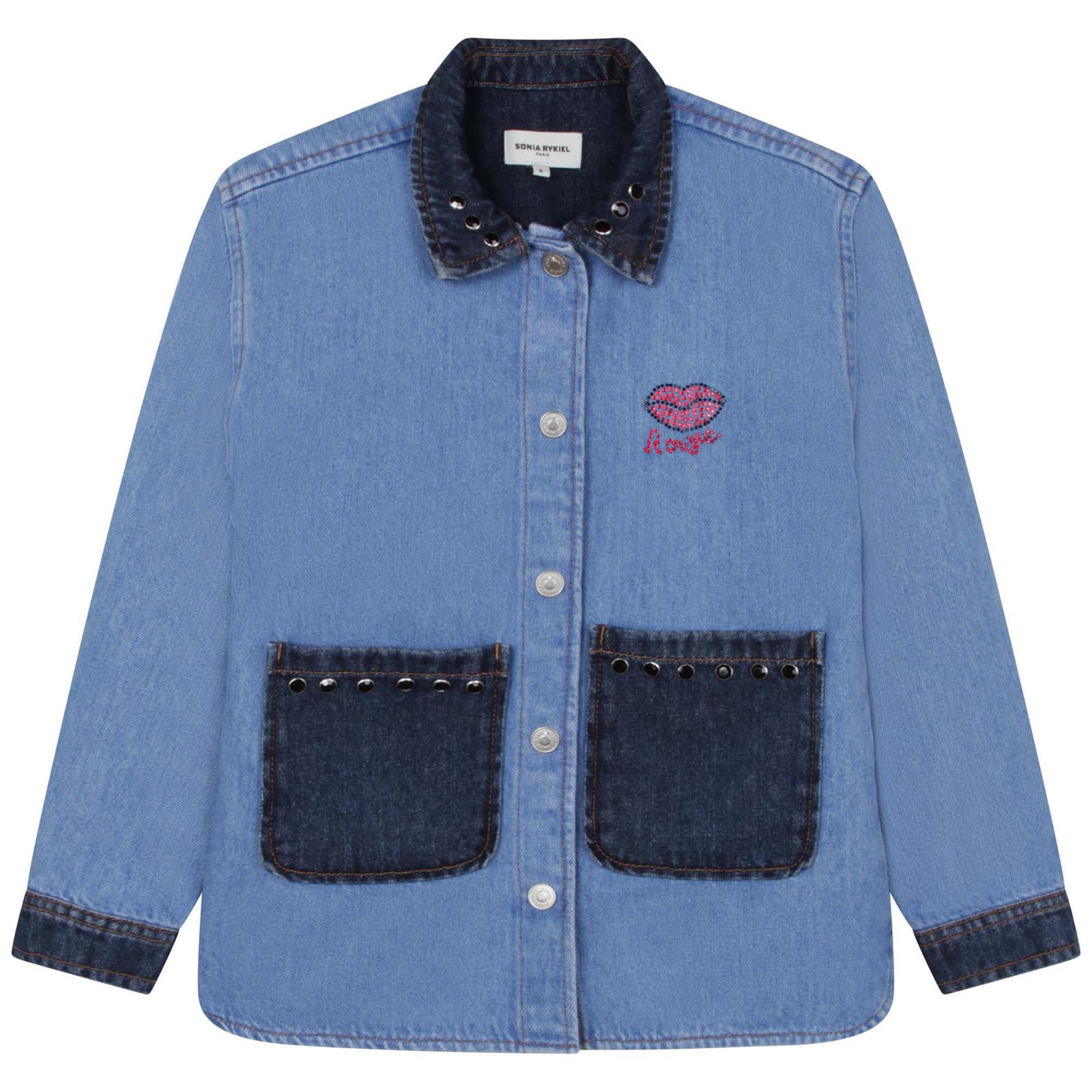 Sonia Rykiel Kids' Jacket With Rhinestones In Blue