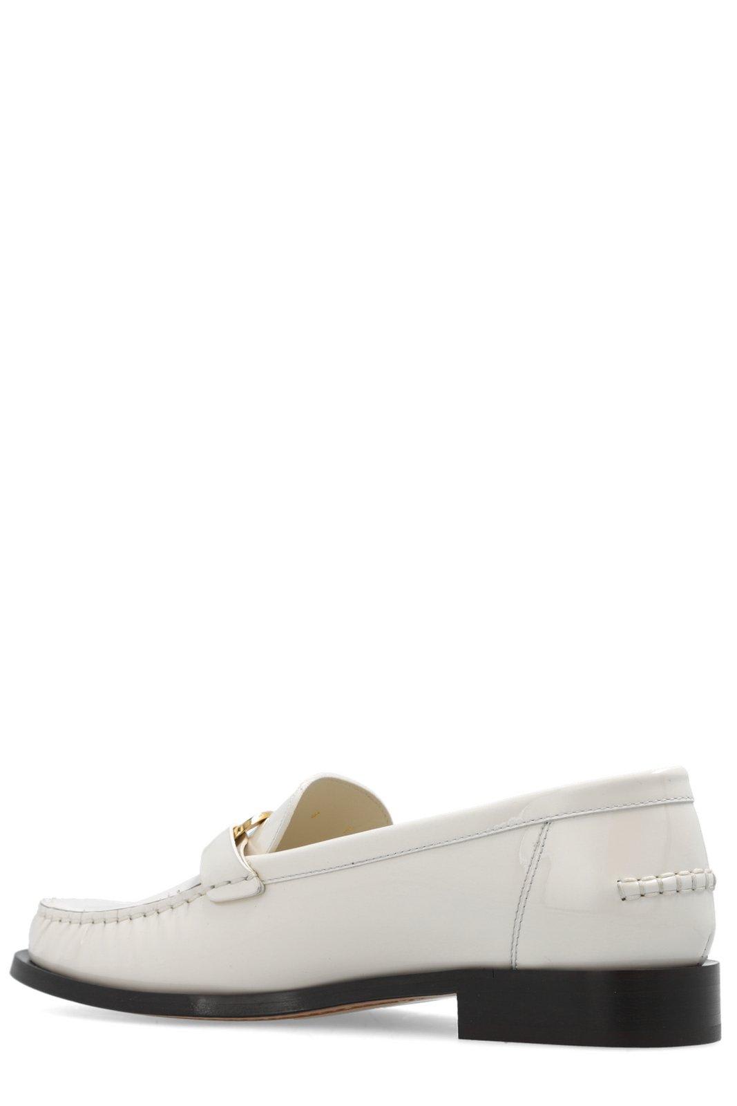 Shop Ferragamo Slip-on Loafers In White