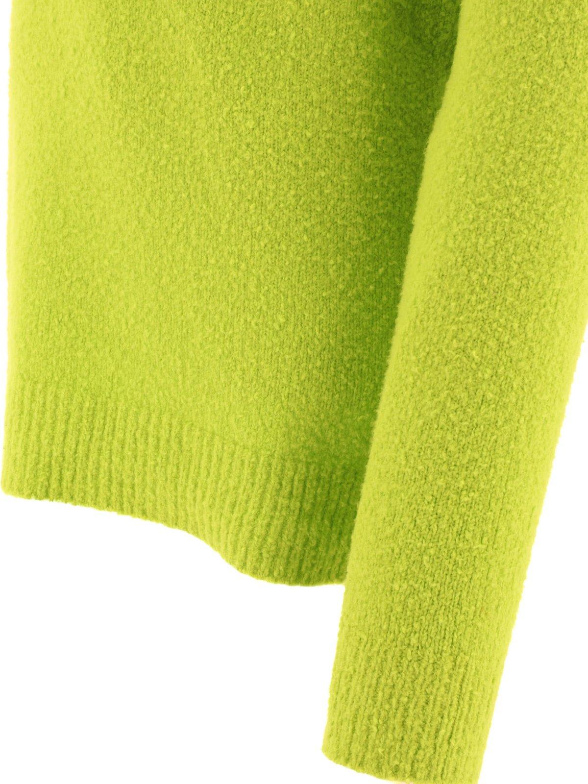 Shop Roberto Collina Crewneck Straight Hem Knitted Jumper In Lime