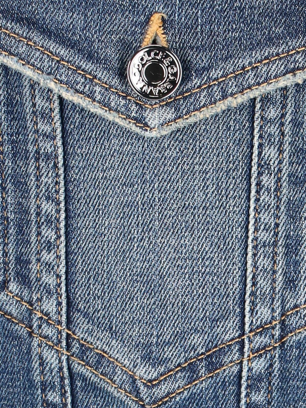 Shop Dolce & Gabbana Collared Button-up Denim Jacket In Blue