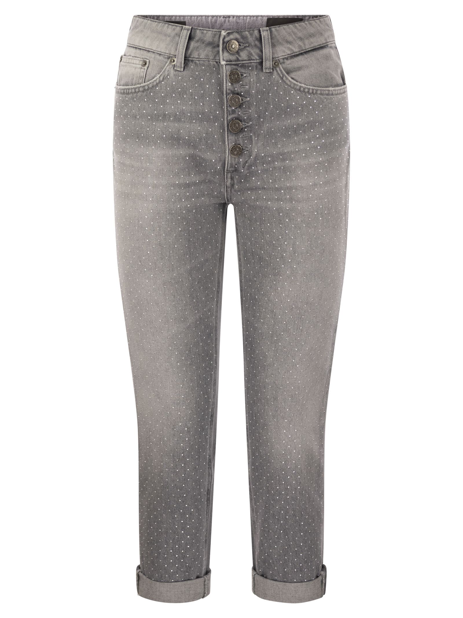 Shop Dondup Koons - Loose Cotton Jeans In Grigio