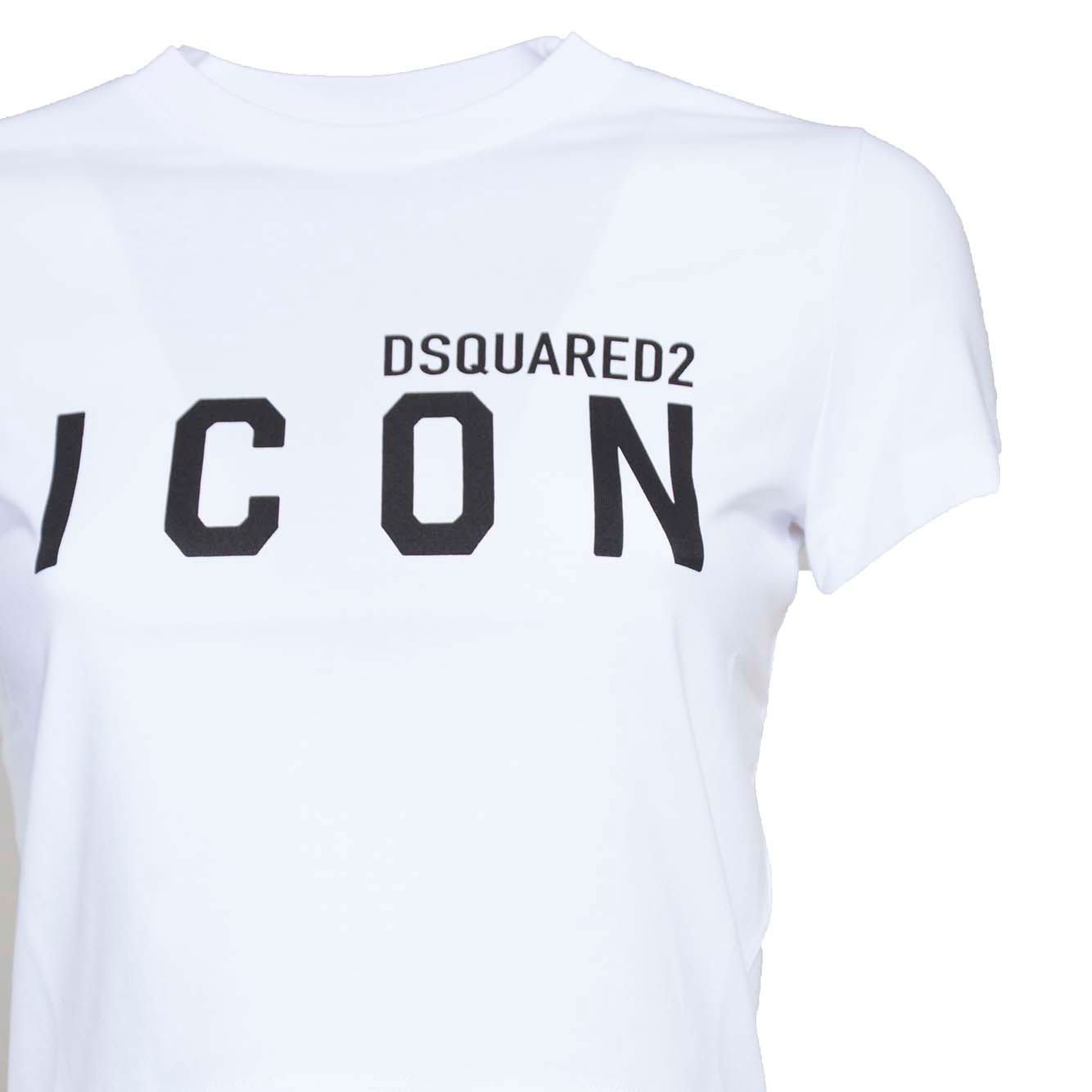 Shop Dsquared2 Be Icon Mini Fit T-shirt In Bianco