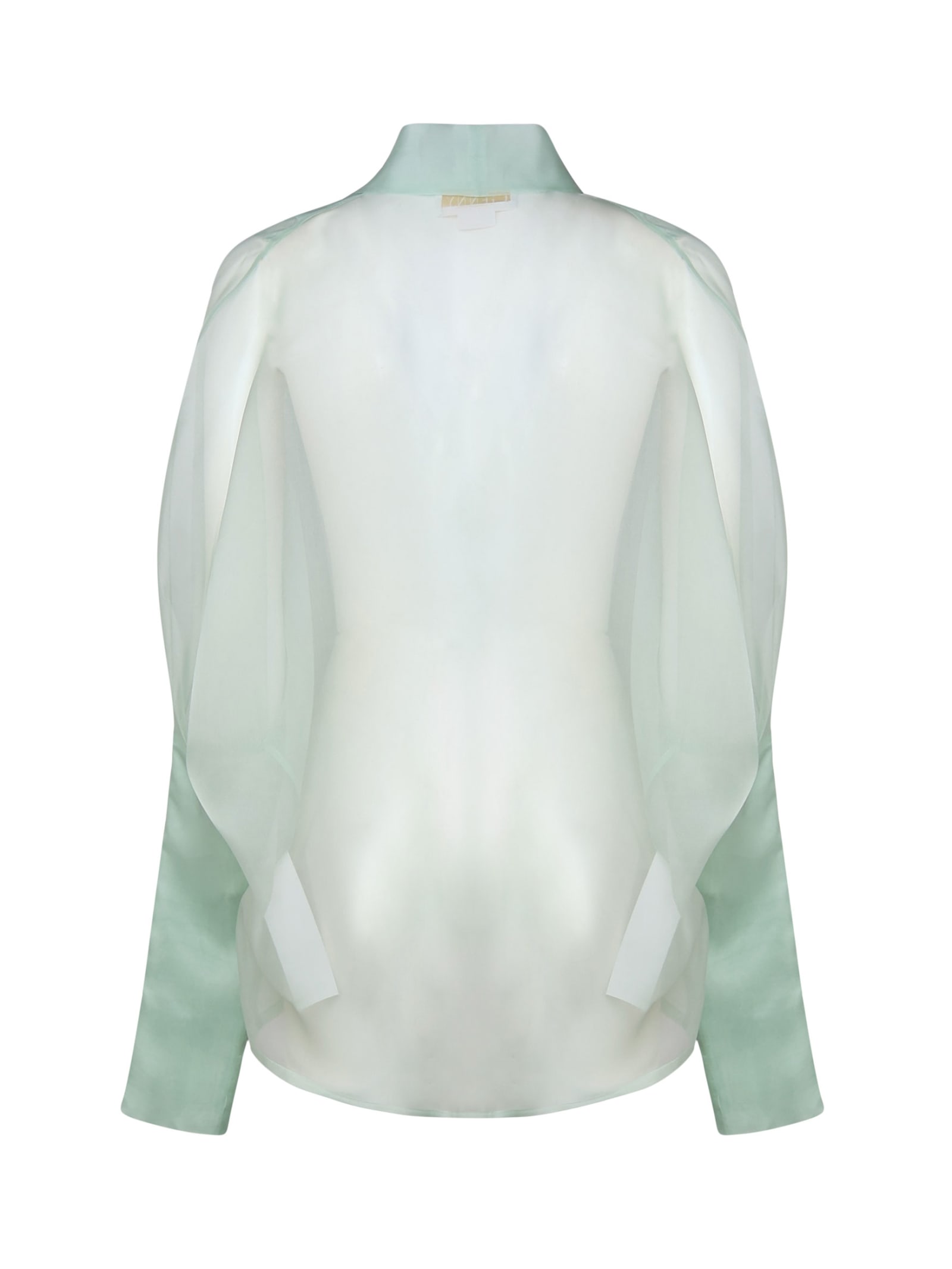 Shop Genny Blouse With Transparent Details In Jade