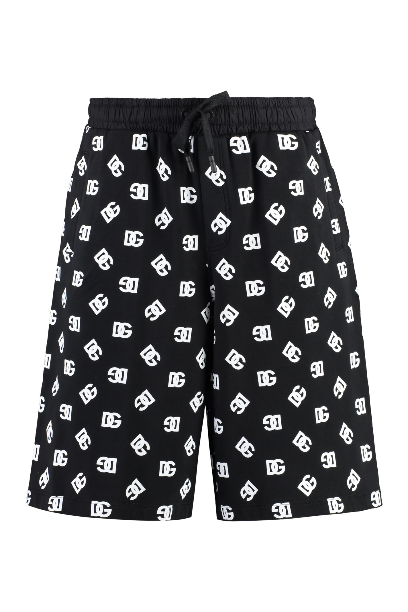 Shop Dolce & Gabbana Cotton Bermuda Shorts In Black