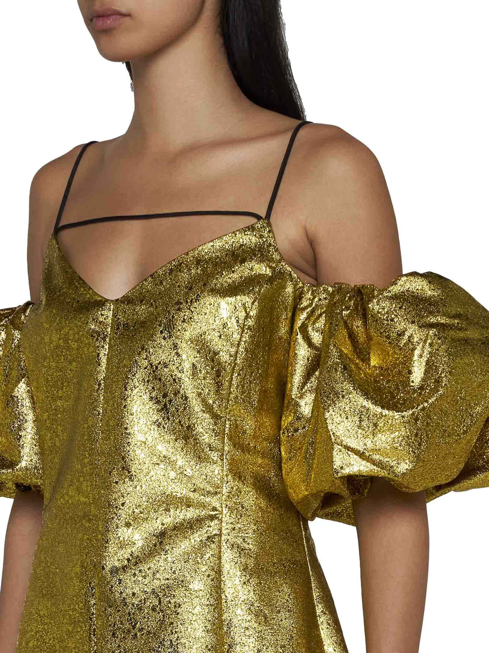 Shop Stine Goya Dress In Luminescent Gold
