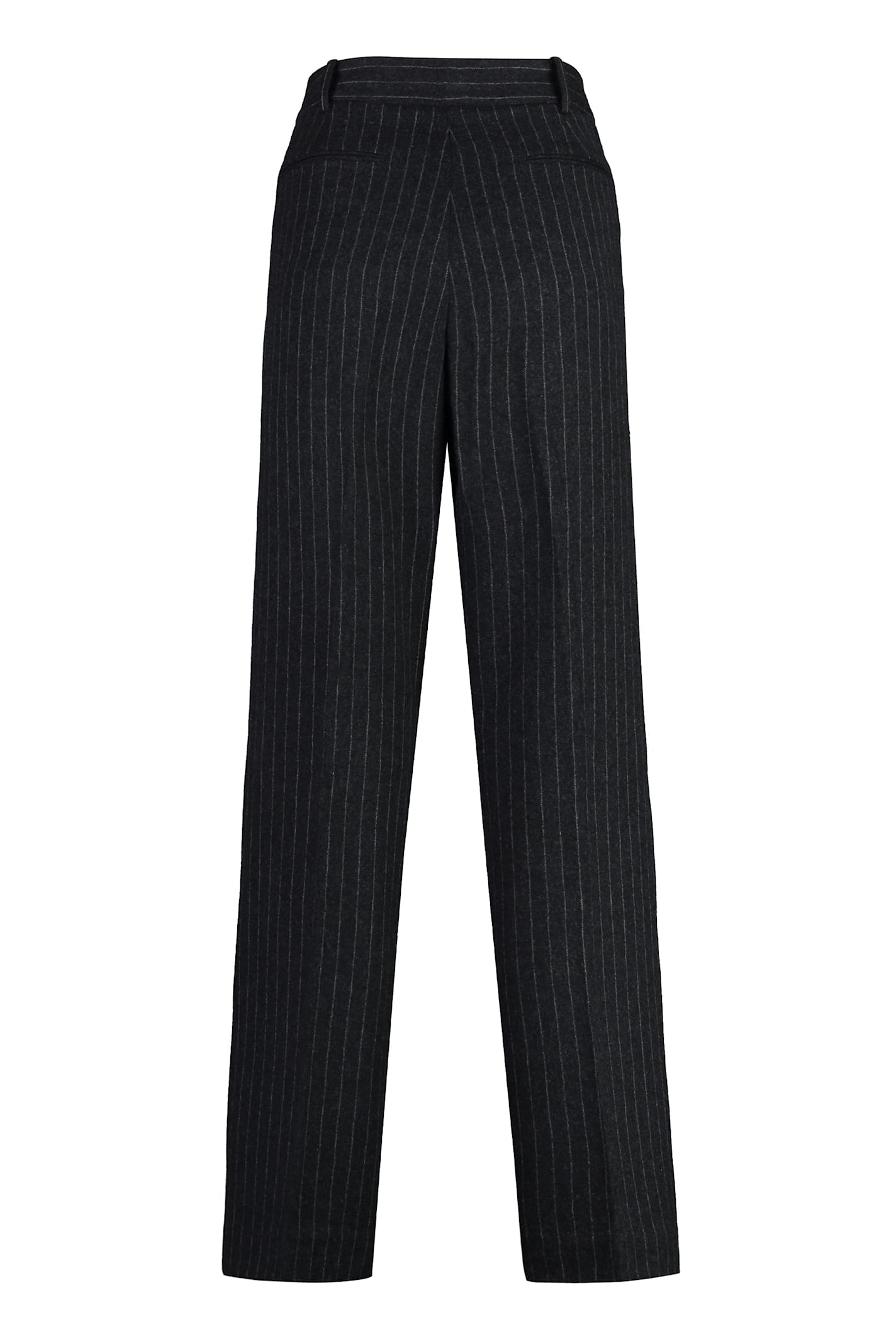 Michael Michael Kors Grey Pinstriped Pants In Wool Blend Woman In Grey