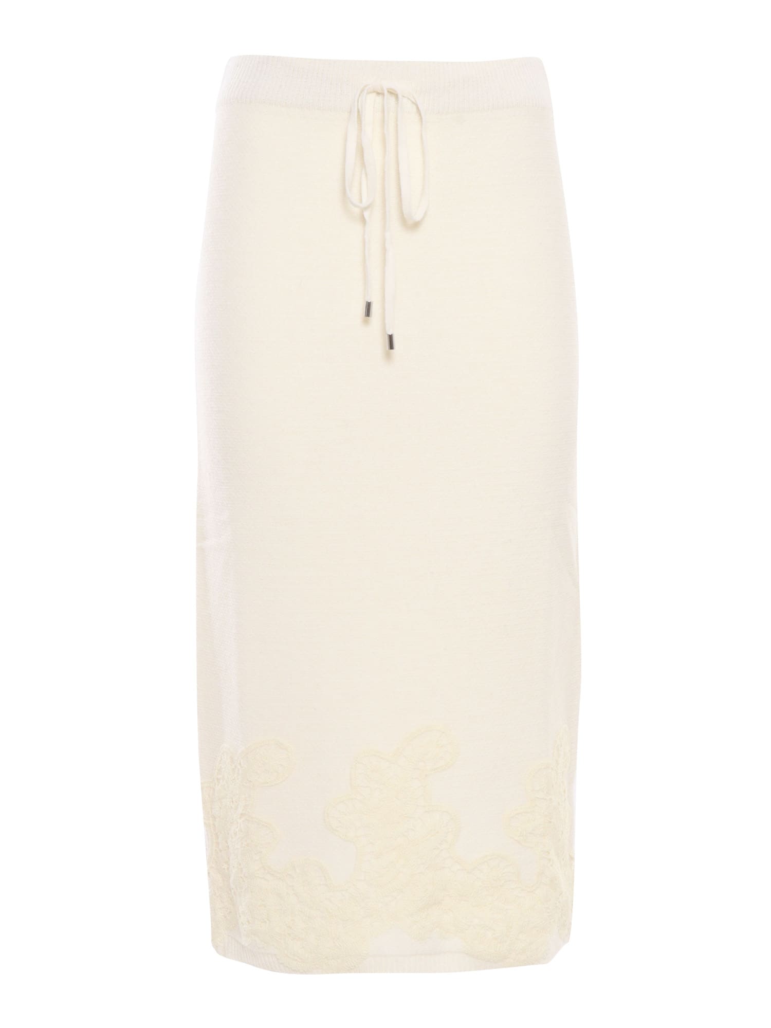 Ermanno Ermanno Scervino Knitted Skirt With Embroidery In White