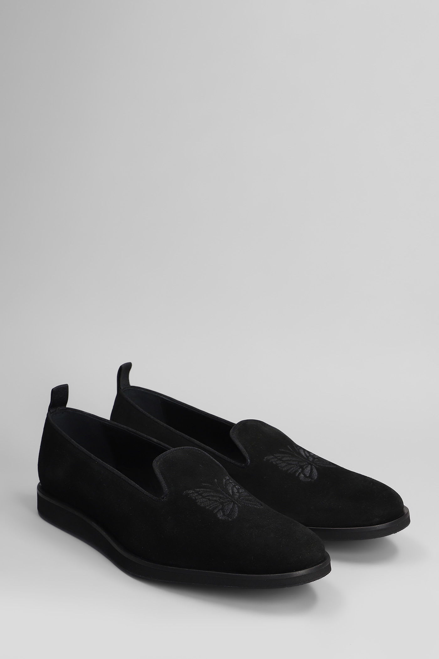 Needles Loafers In Black Suede In Black