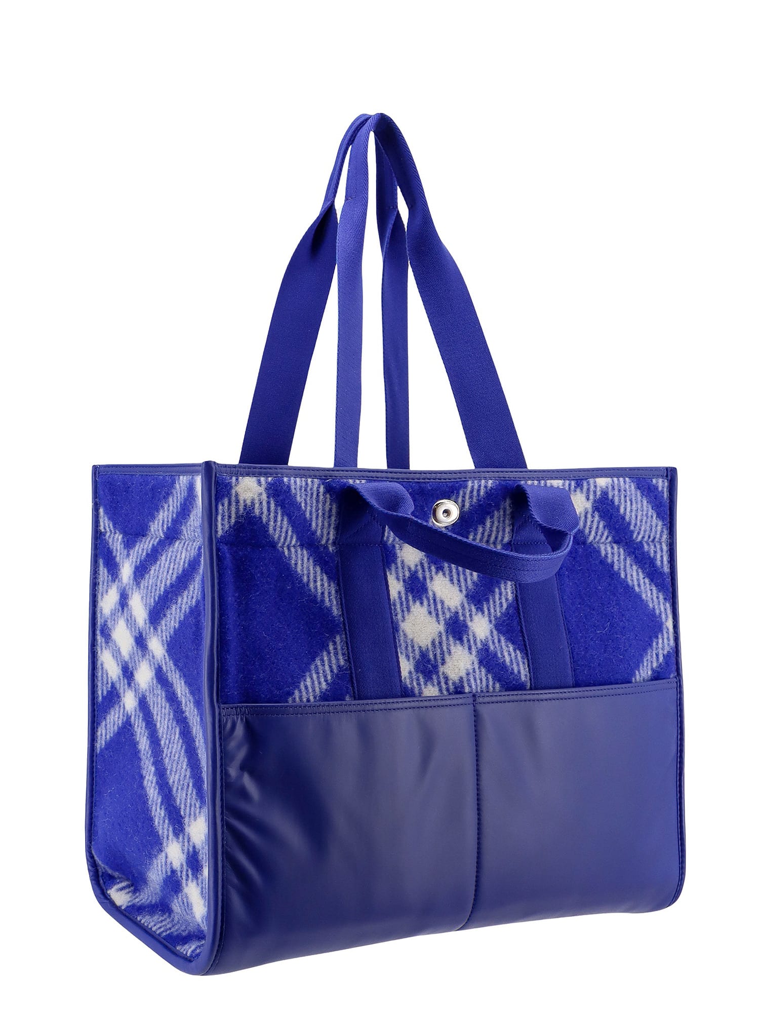 Shop Burberry Shopper Tote Handbag In Blue