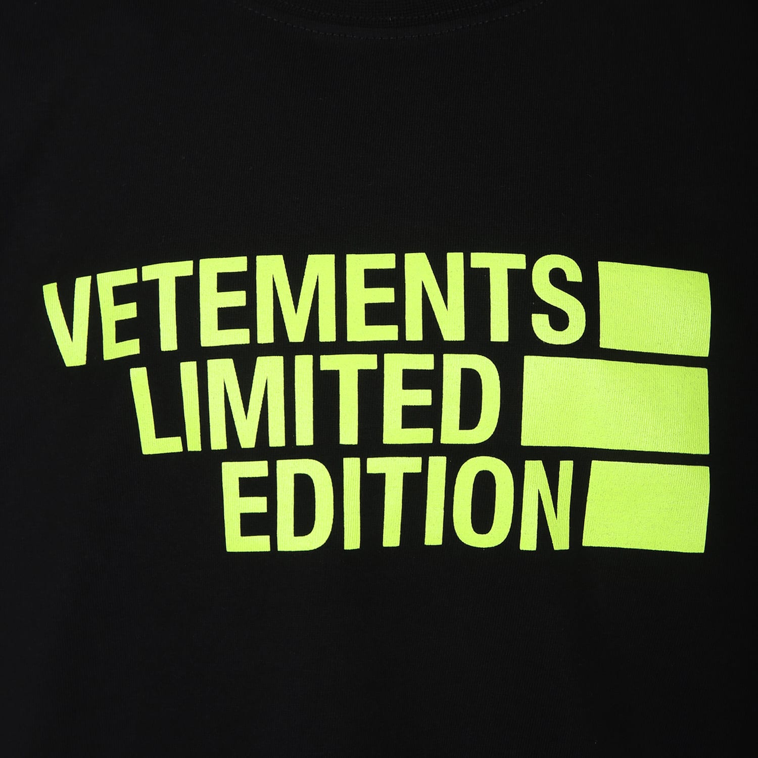 Shop Vetements Black T-shirt For Kids With Neon Yellow Logo