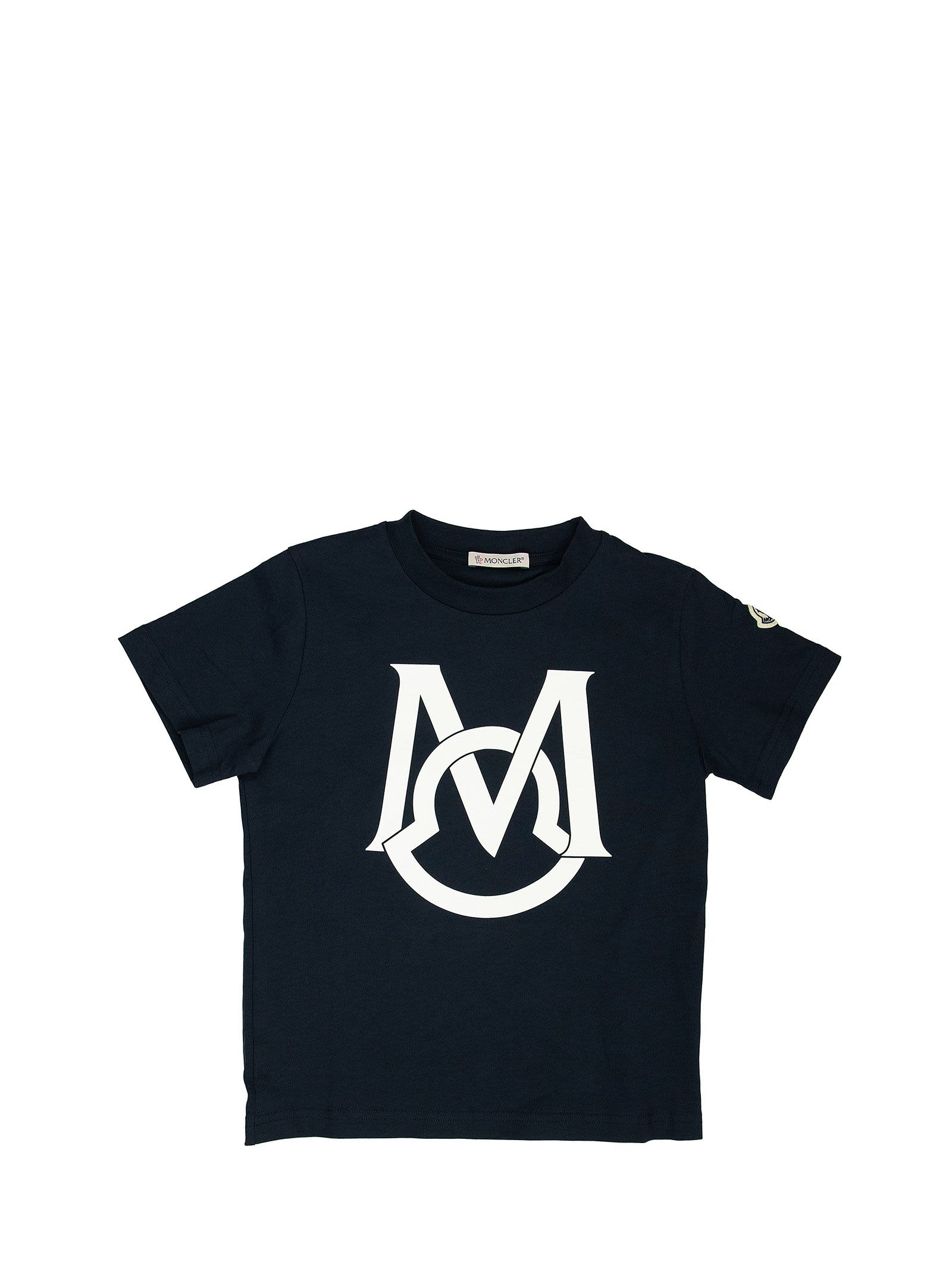 Moncler Cotton T-shirt With Logo Blue