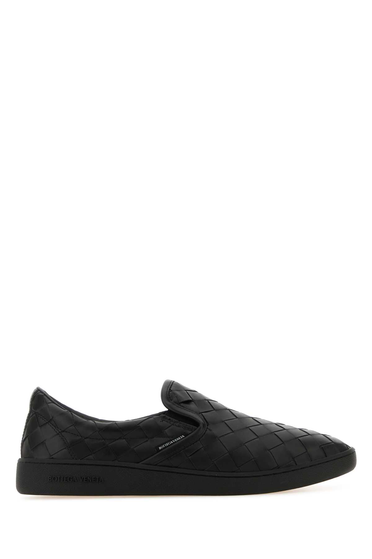 Shop Bottega Veneta Black Leather Sawyer Slip Ons In Blk