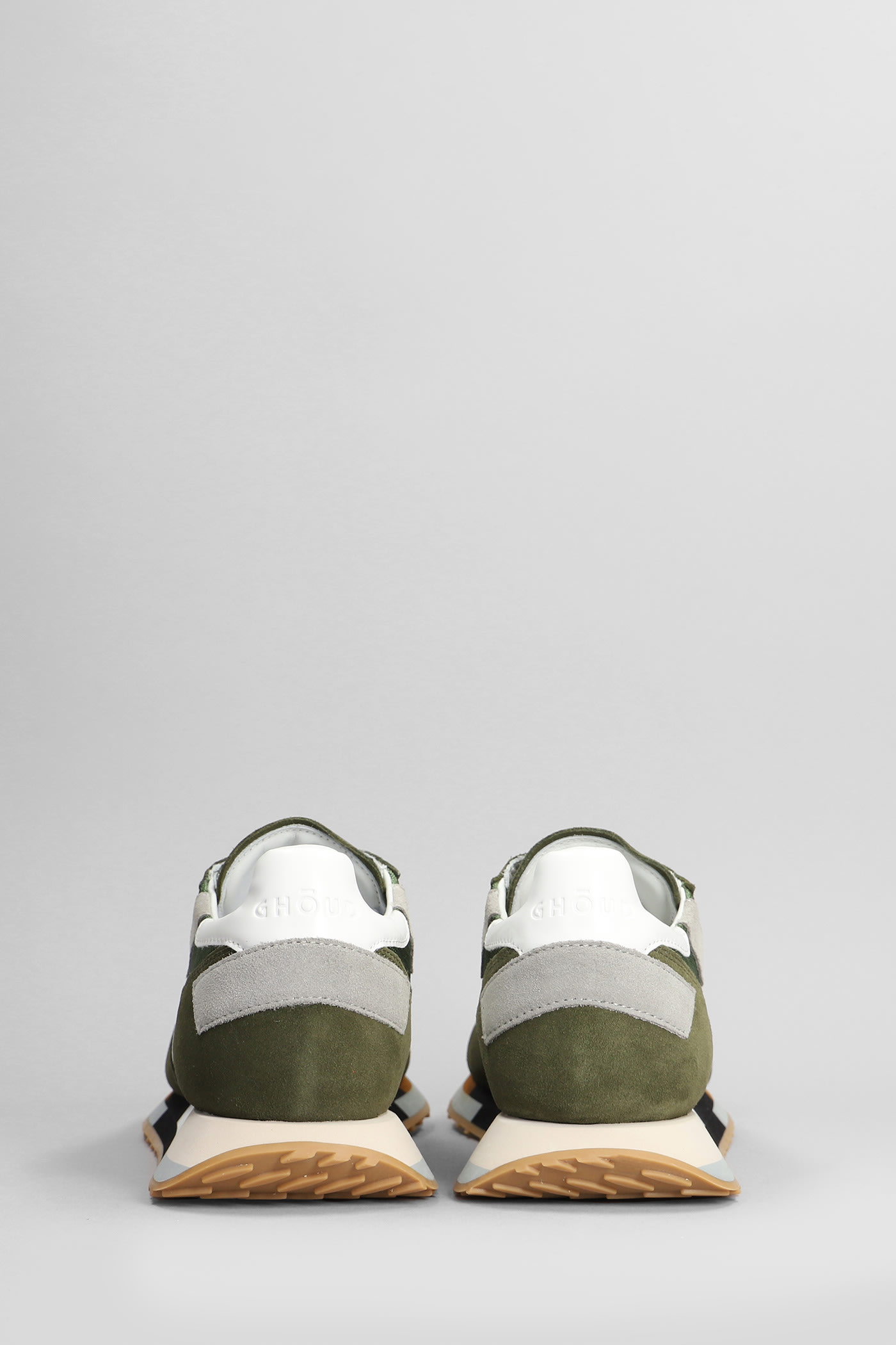 Shop Ghoud Rush Multi Sneakers In Green Suede And Fabric