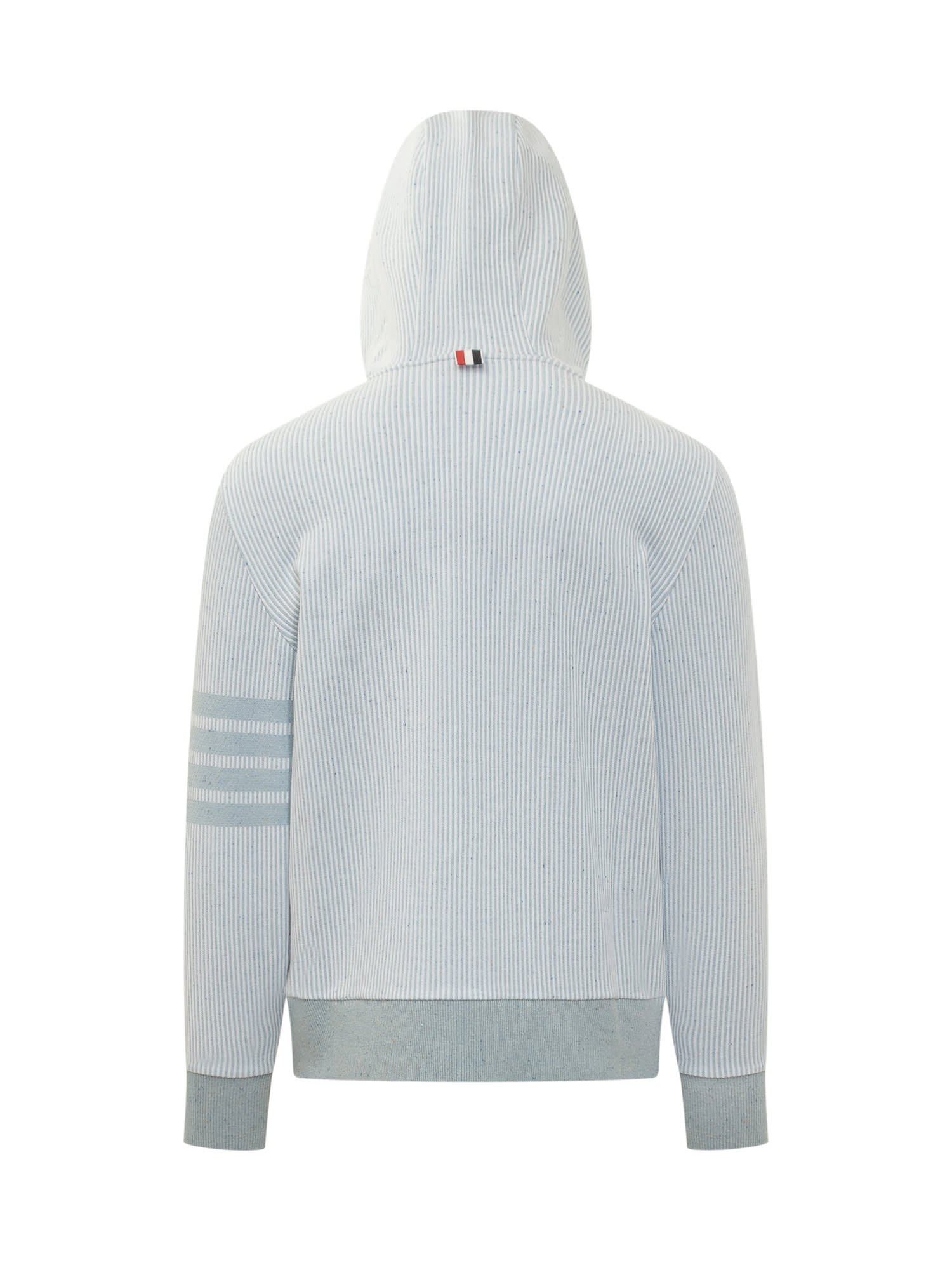 Shop Thom Browne 4-bar Cotton And Silk Hoodie In Light Blue