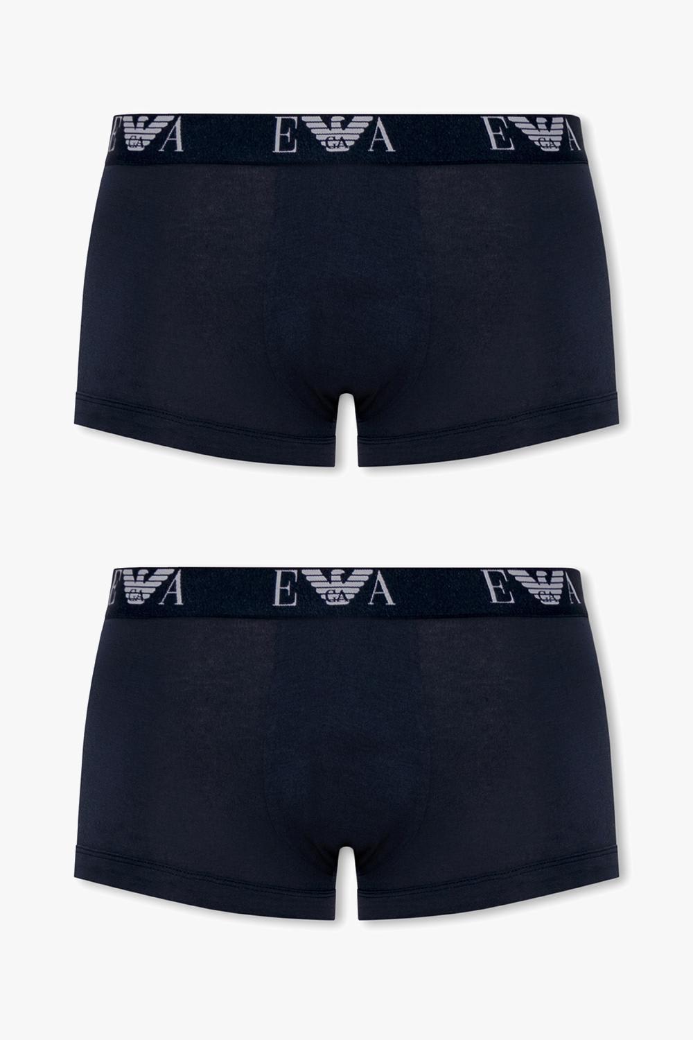 Emporio Armani Branded Boxers Two-pack In Blue