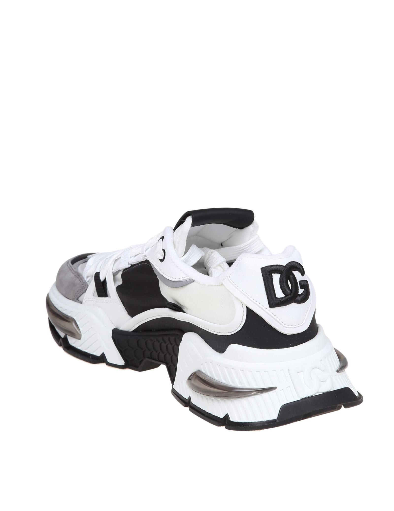 Shop Dolce & Gabbana Sneakers In A Mix Of Materials In White/black