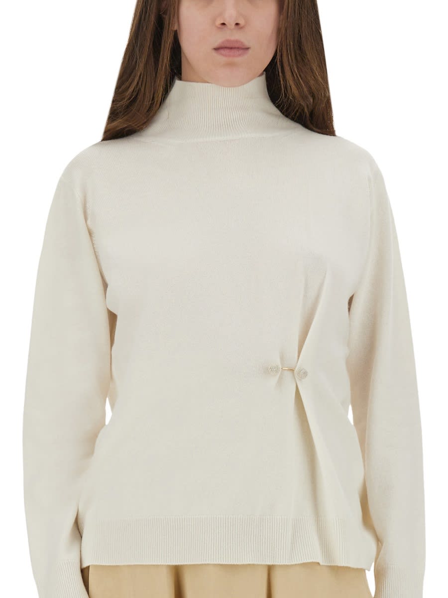 Fabiana Filippi White Virgin Wool Silk Tops In Neutral