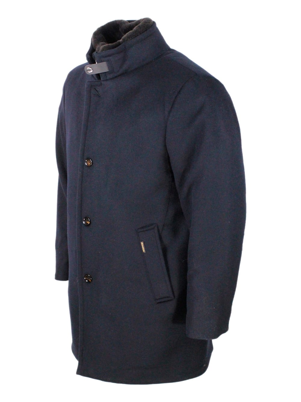 Shop Moorer Coat In Blue