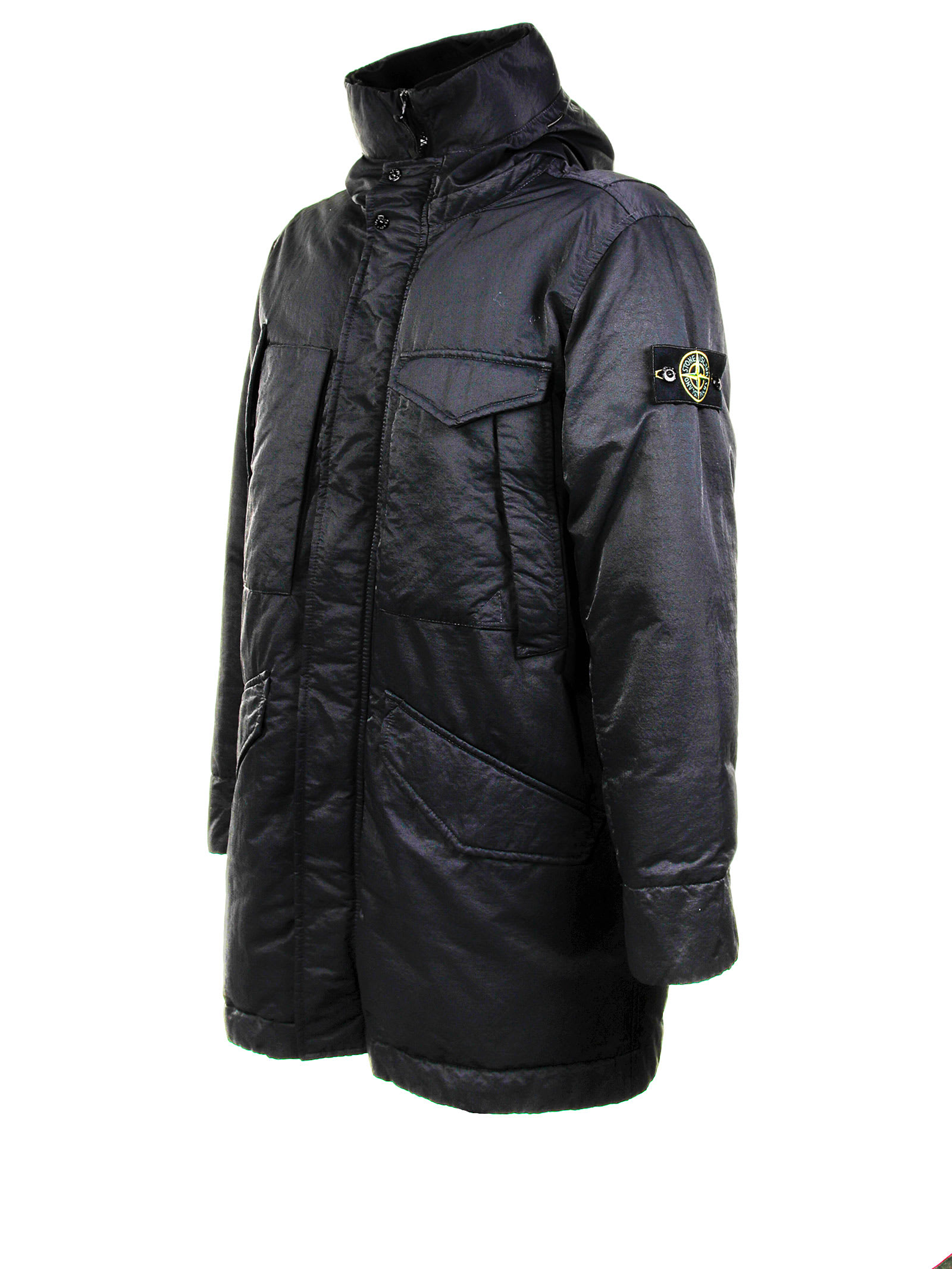 Shop Stone Island Parka In Matte Nylon In Black