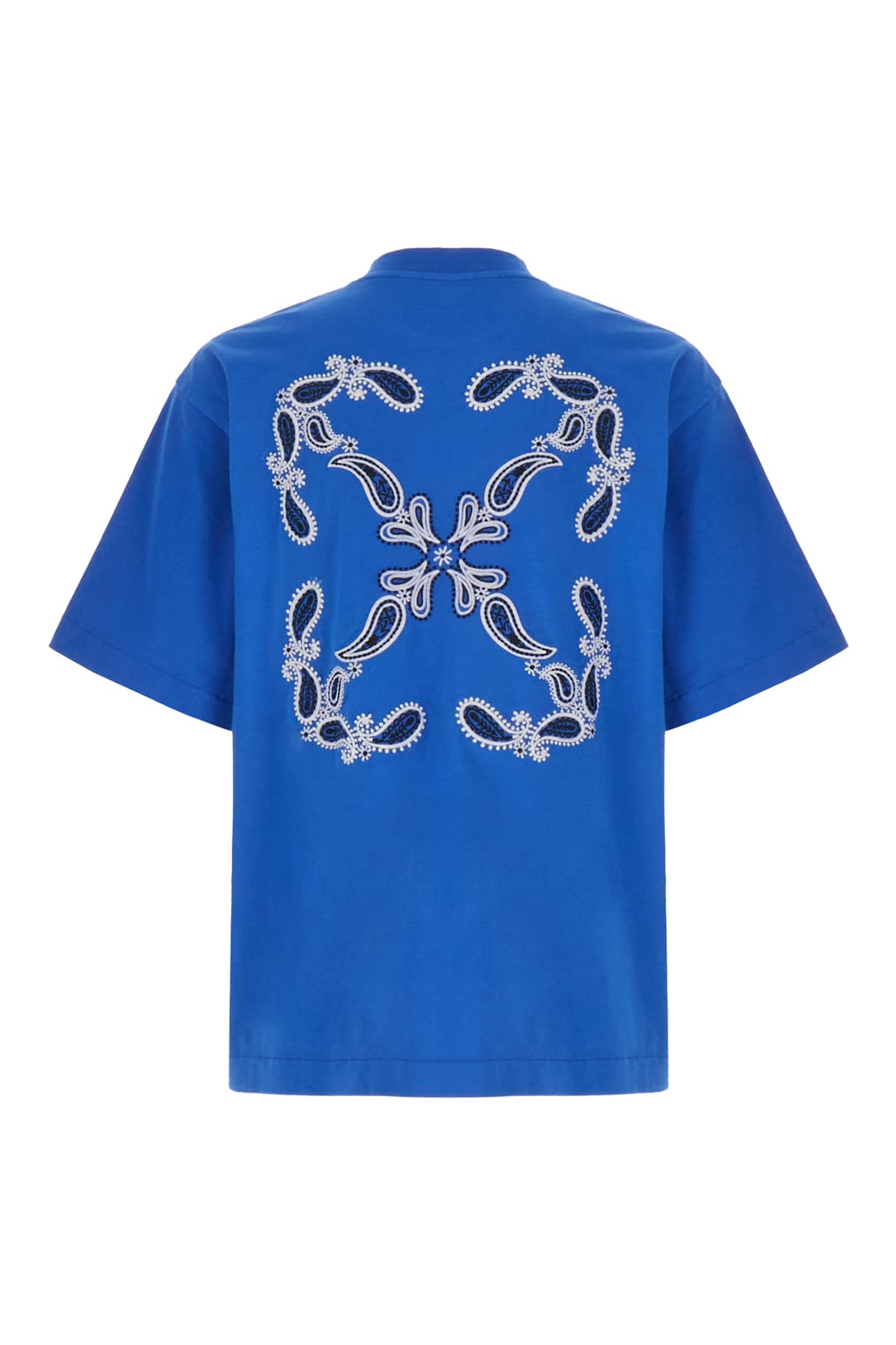 Shop Off-white Electric Blue Cotton T-shirt In Bluette