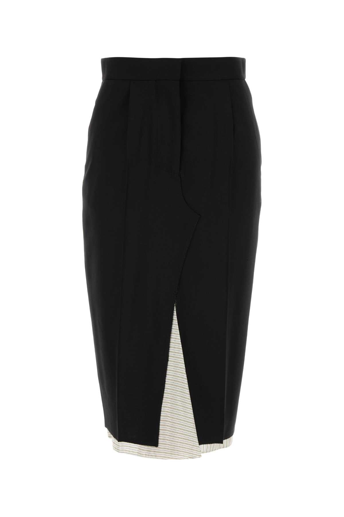Marni Black Wool Skirt In Black