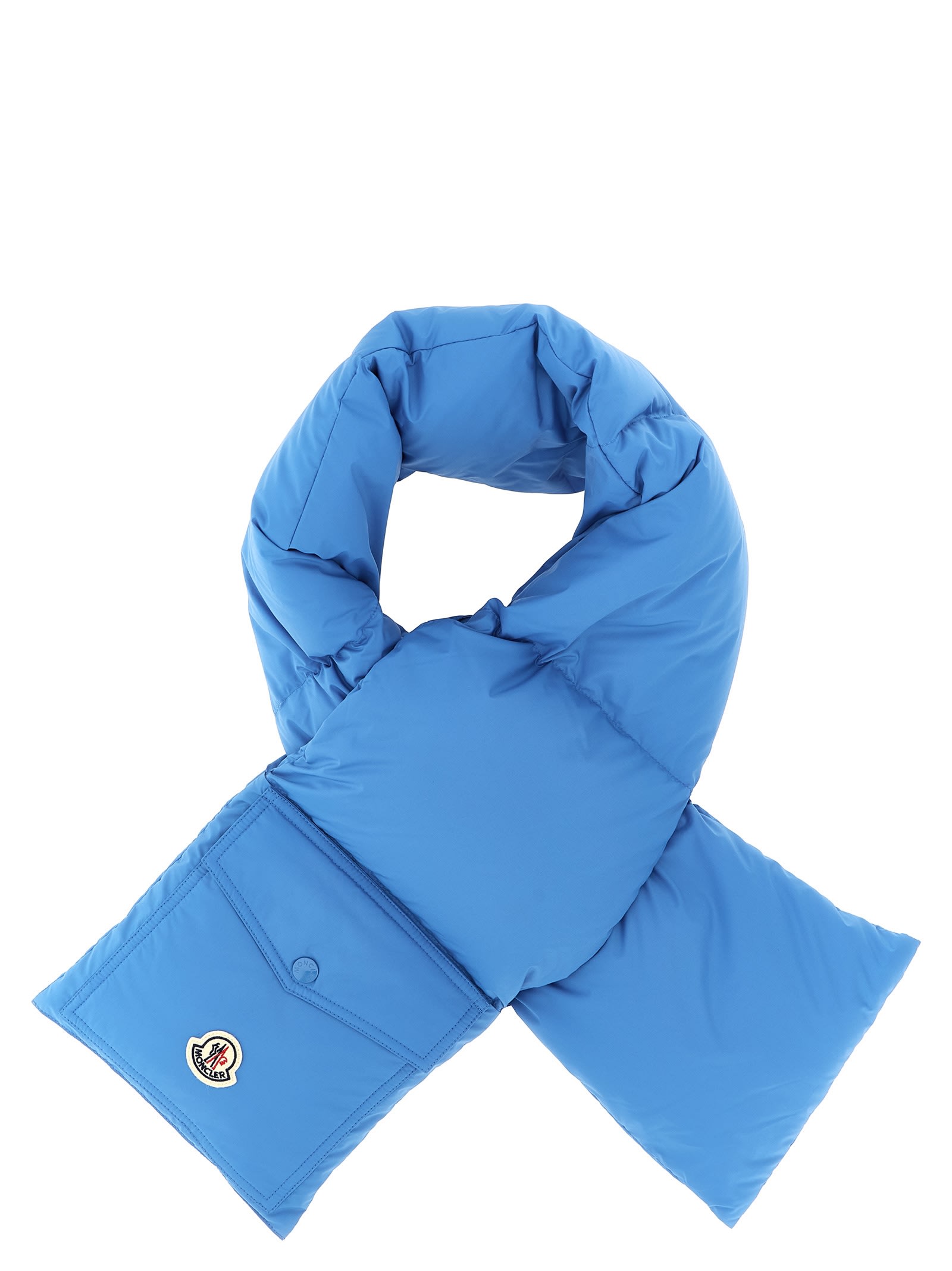 Moncler Down Puffer Scarf In Blue