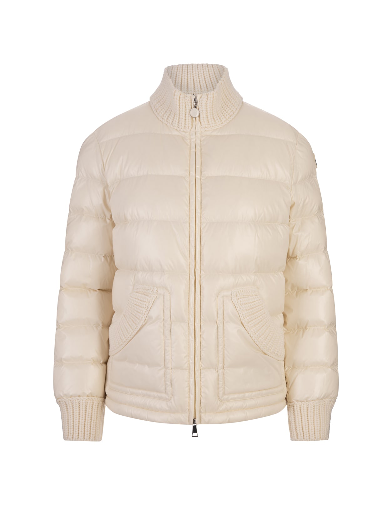 Shop Moncler White Arcelot Short Down Jacket