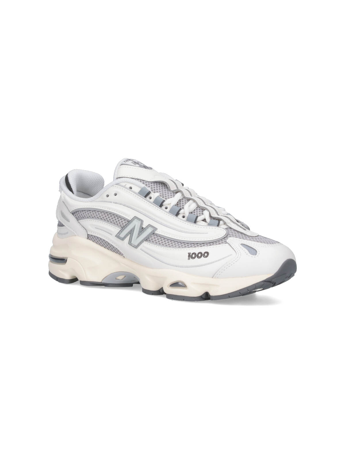 New Balance Mens Sea Salt Sea Salt 1000 Suede And Mesh Low-top Trainers In White