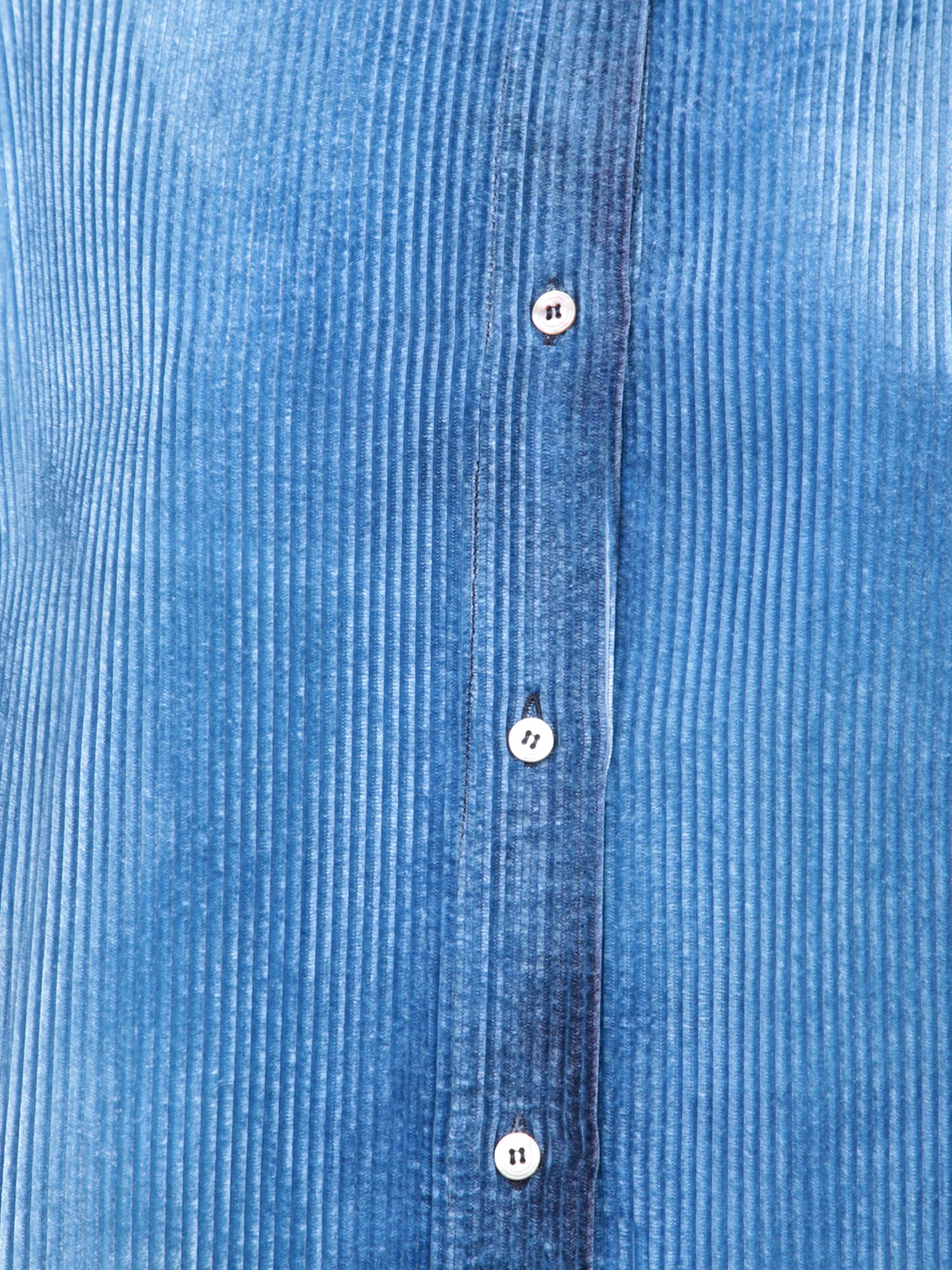 Shop Forte Forte Blue Degradã© Velvet Denim Shirt