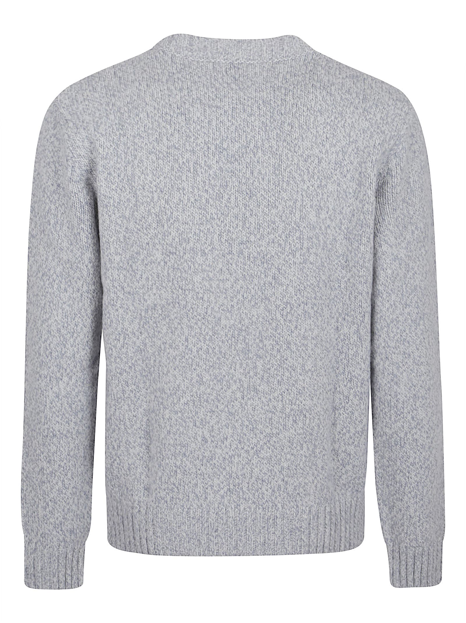 Eleventy Heather Gray Crewneck Sweater With Ribbed Trim In Gray