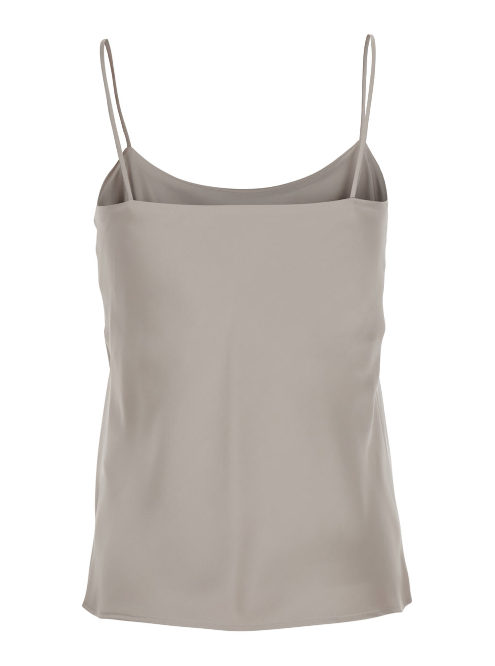 Herno Beige Top With Spaghetti Straps In Satin Woman In Chantilly